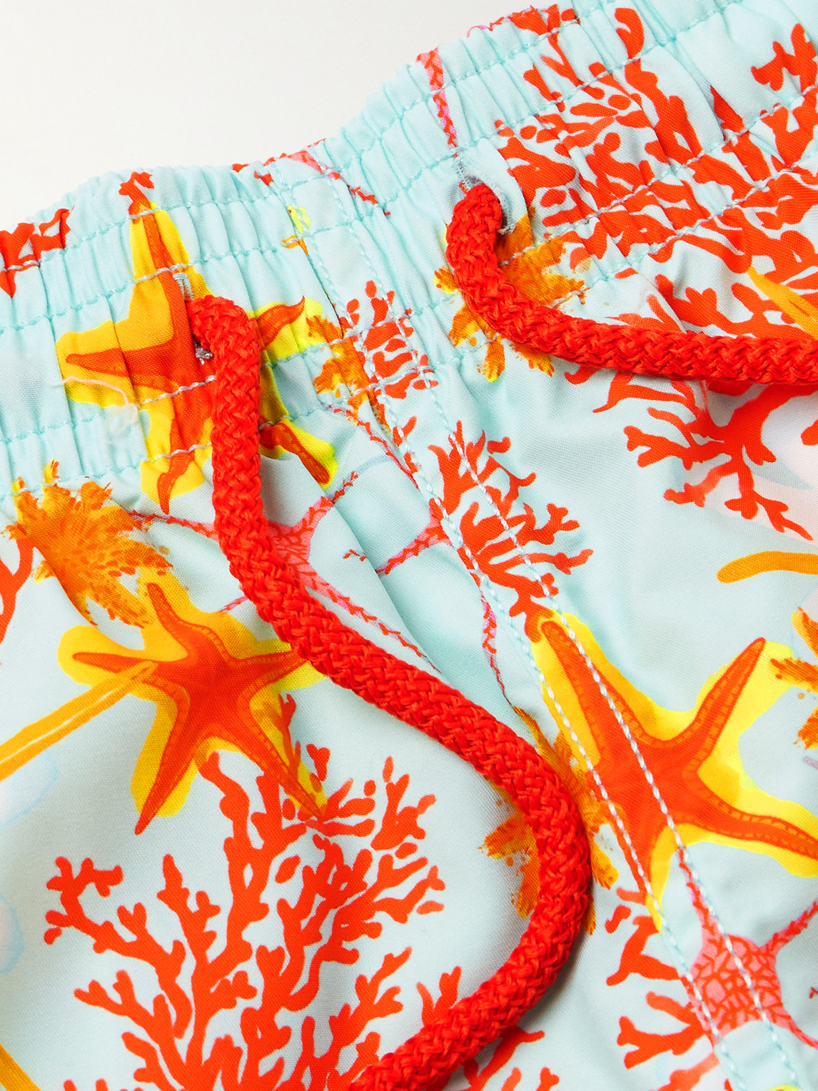 Shop Vilebrequin Moorea Straight-leg Mid-length Printed Recycled Swim Shorts In Orange