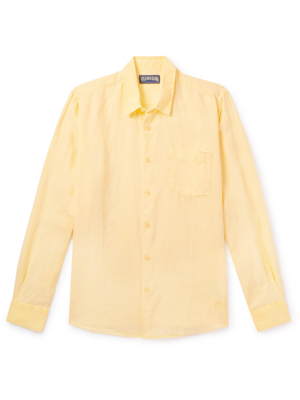Vilebrequin Caroubis Linen Shirt In Yellow