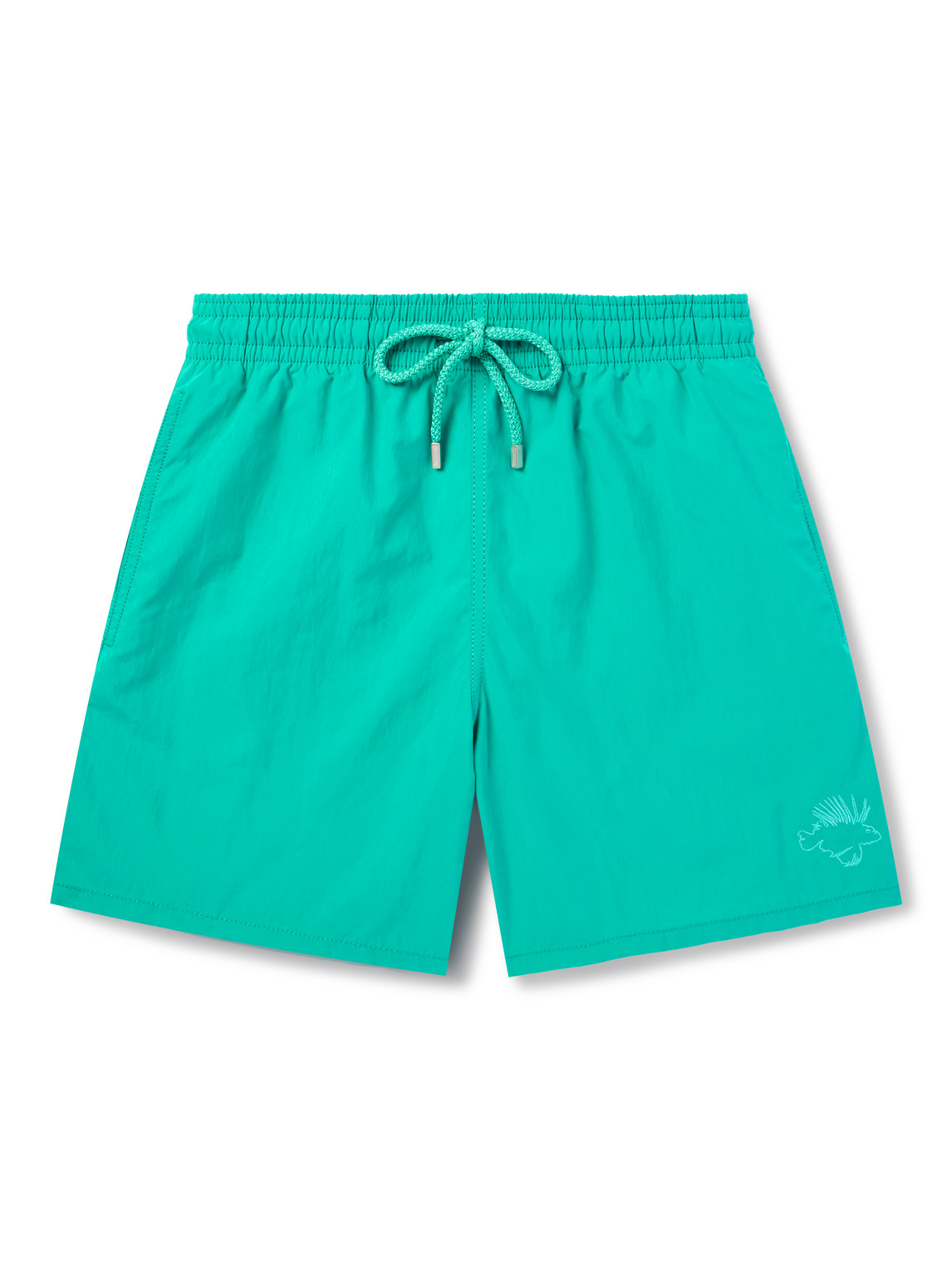 Vilebrequin Moorea Straight-leg Mid-length Recycled Swim Shorts In Green