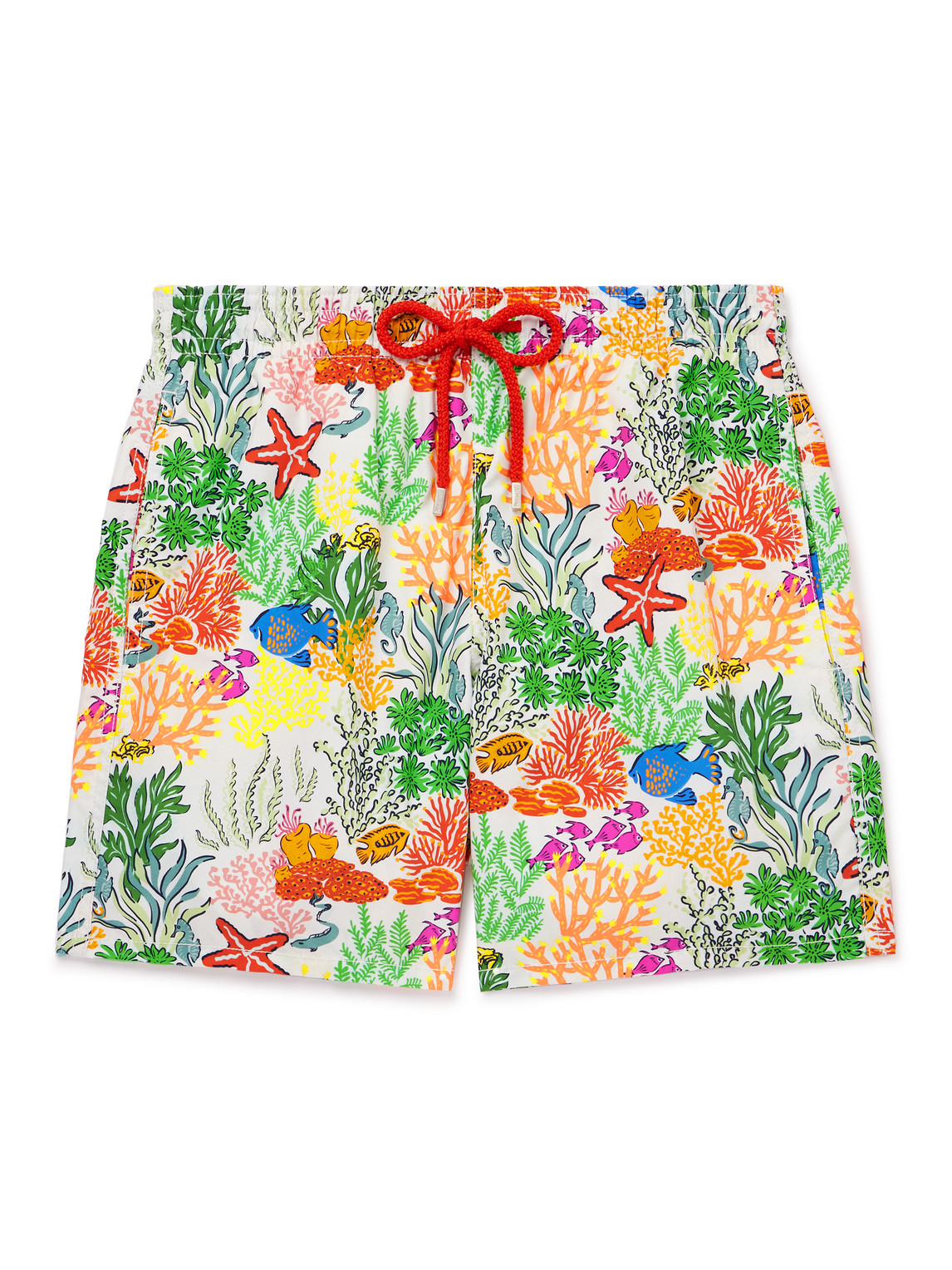 Shop Vilebrequin Moorea Straight-leg Mid-length Printed Recycled Swim Shorts In Green