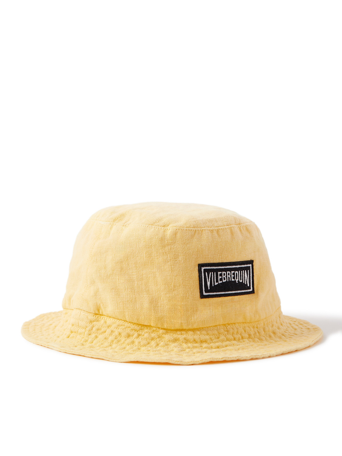 Vilebrequin Boheme Logo-appliquéd Linen Bucket Hat In Yellow