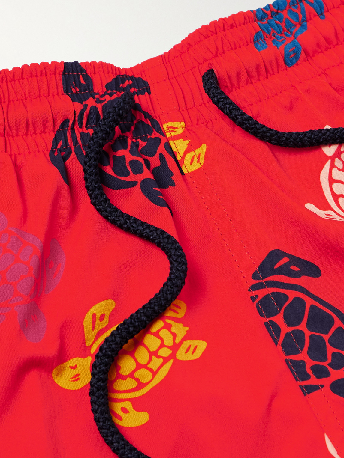 Shop Vilebrequin Moorise Straight-leg Mid-length Printed Recycled Swim Shorts In Red