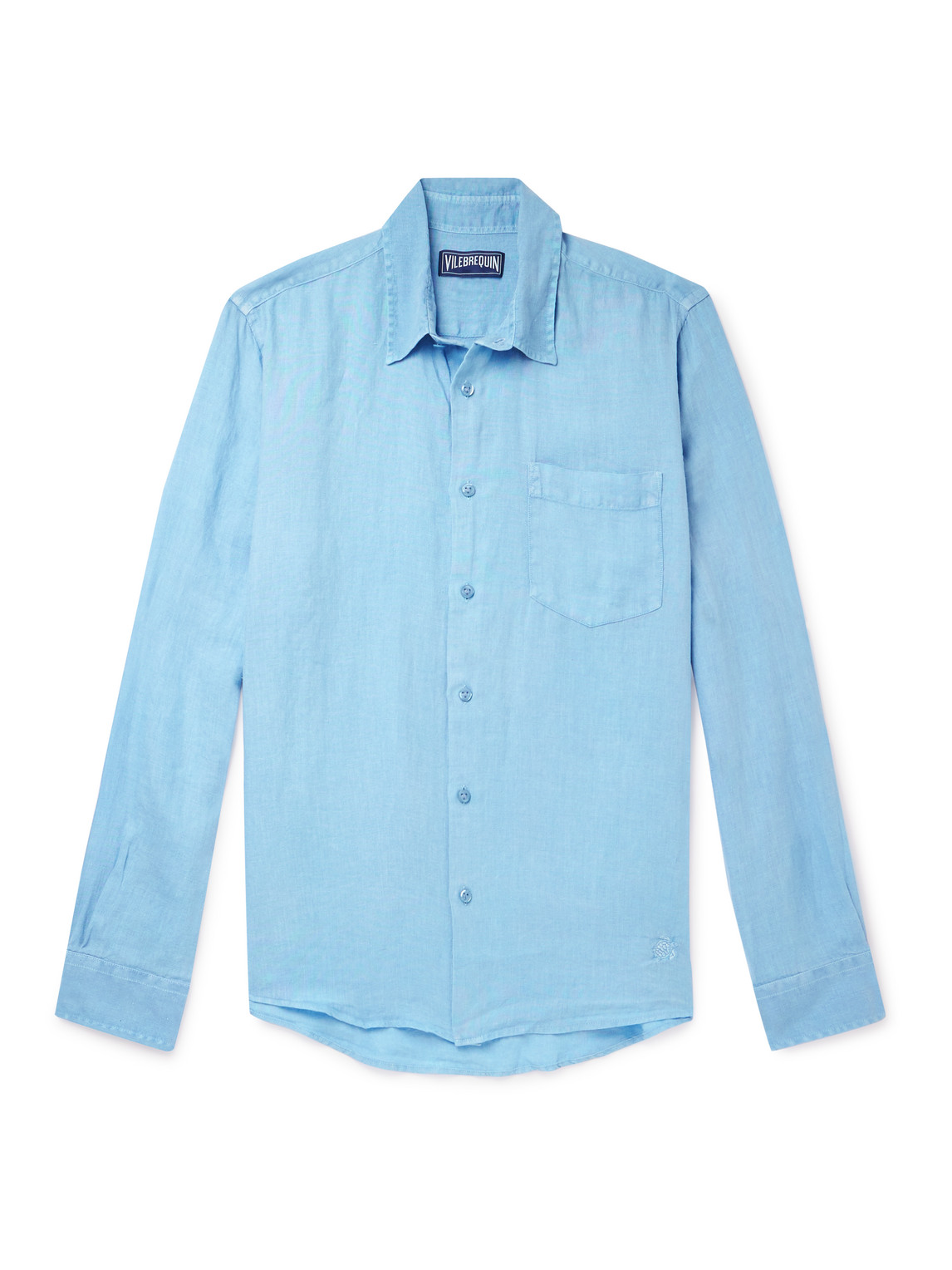 Shop Vilebrequin Caroubis Linen Shirt In Blue