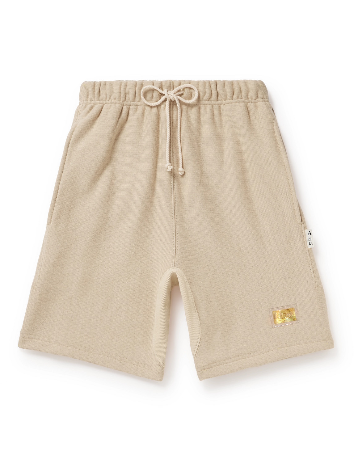 Abc. 123. Straight-leg Logo-appliquéd Cotton-jersey Drawstring Shorts In Neutrals