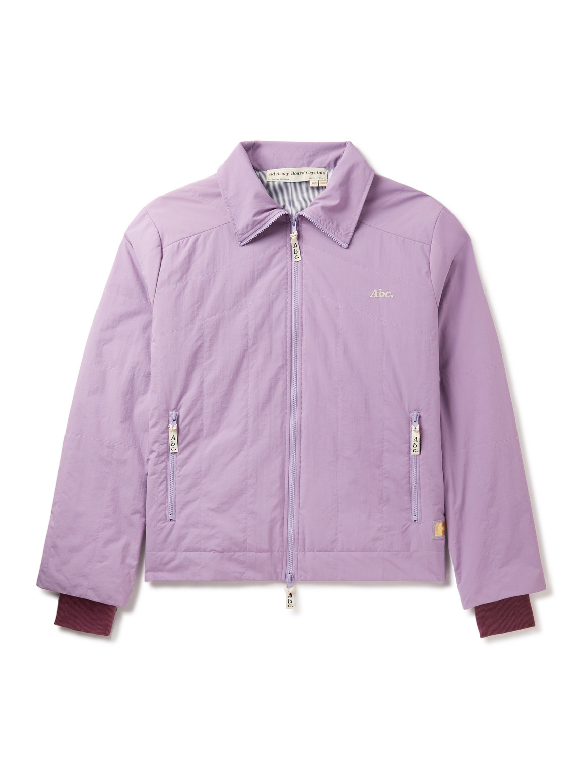 Abc. 123. Logo-embroidered Padded Ripstop Jacket In Purple