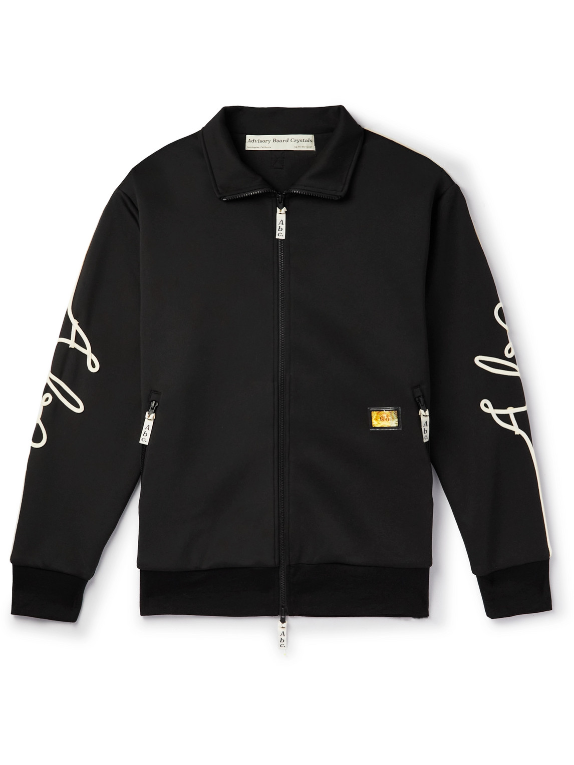 Abc. 123. Logo-embroidered Jersey Track Jacket In Black