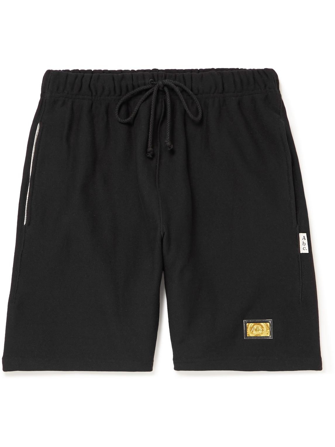 Abc. 123. Straight-leg Logo-appliquéd Cotton-jersey Drawstring Shorts In Black