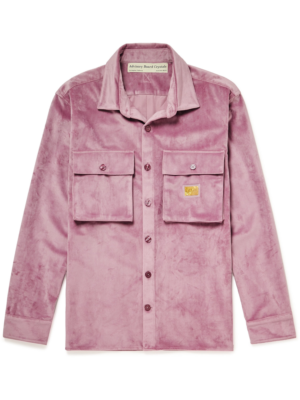 Abc. 123. Logo-appliquéd Velour Shirt In Pink