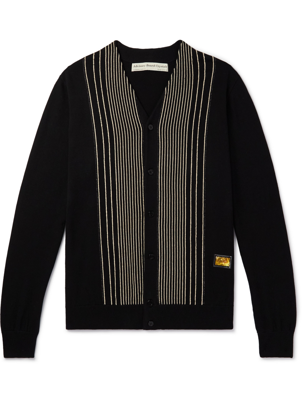 Abc. 123. Striped Cotton Cardigan In Black