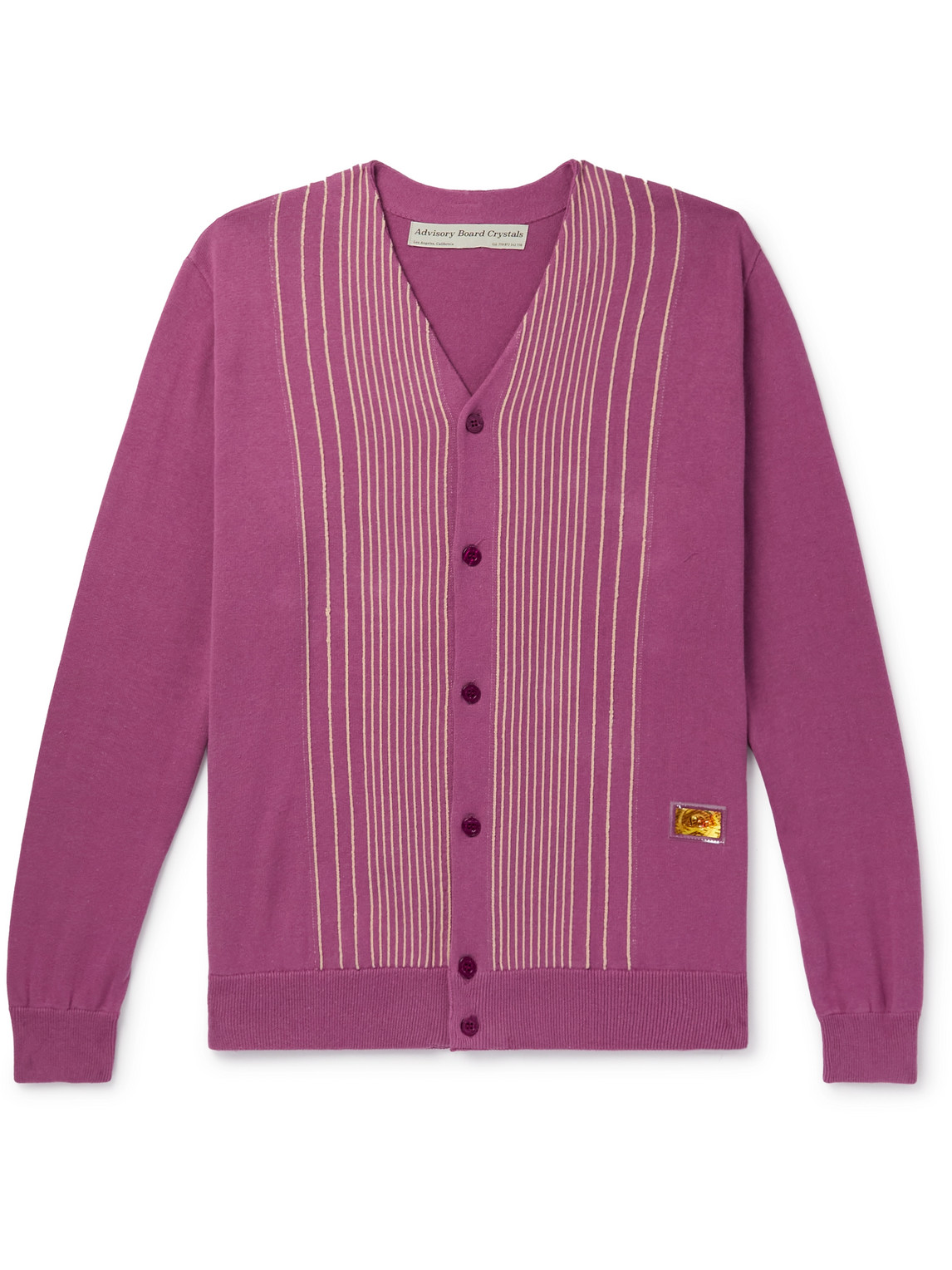 Abc. 123. Striped Cotton Cardigan In Purple