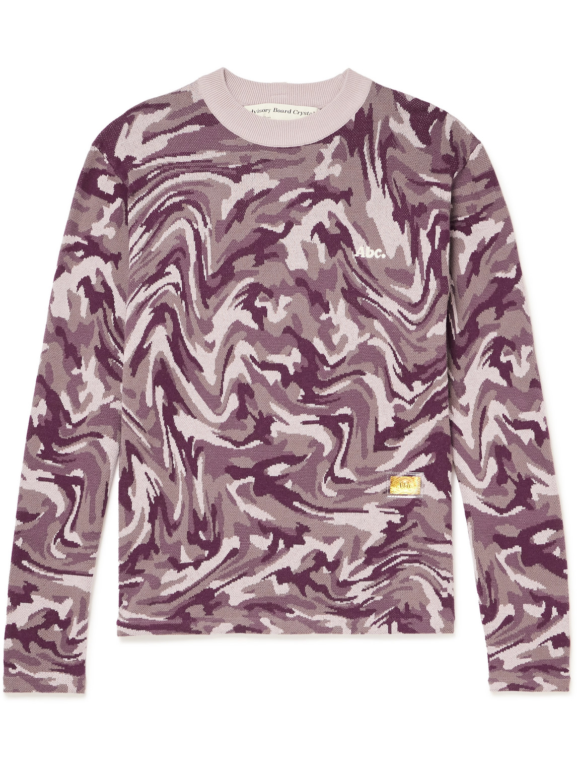 Abc. 123. Logo-appliquéd Jacquard-knit Cotton Sweater In Pink