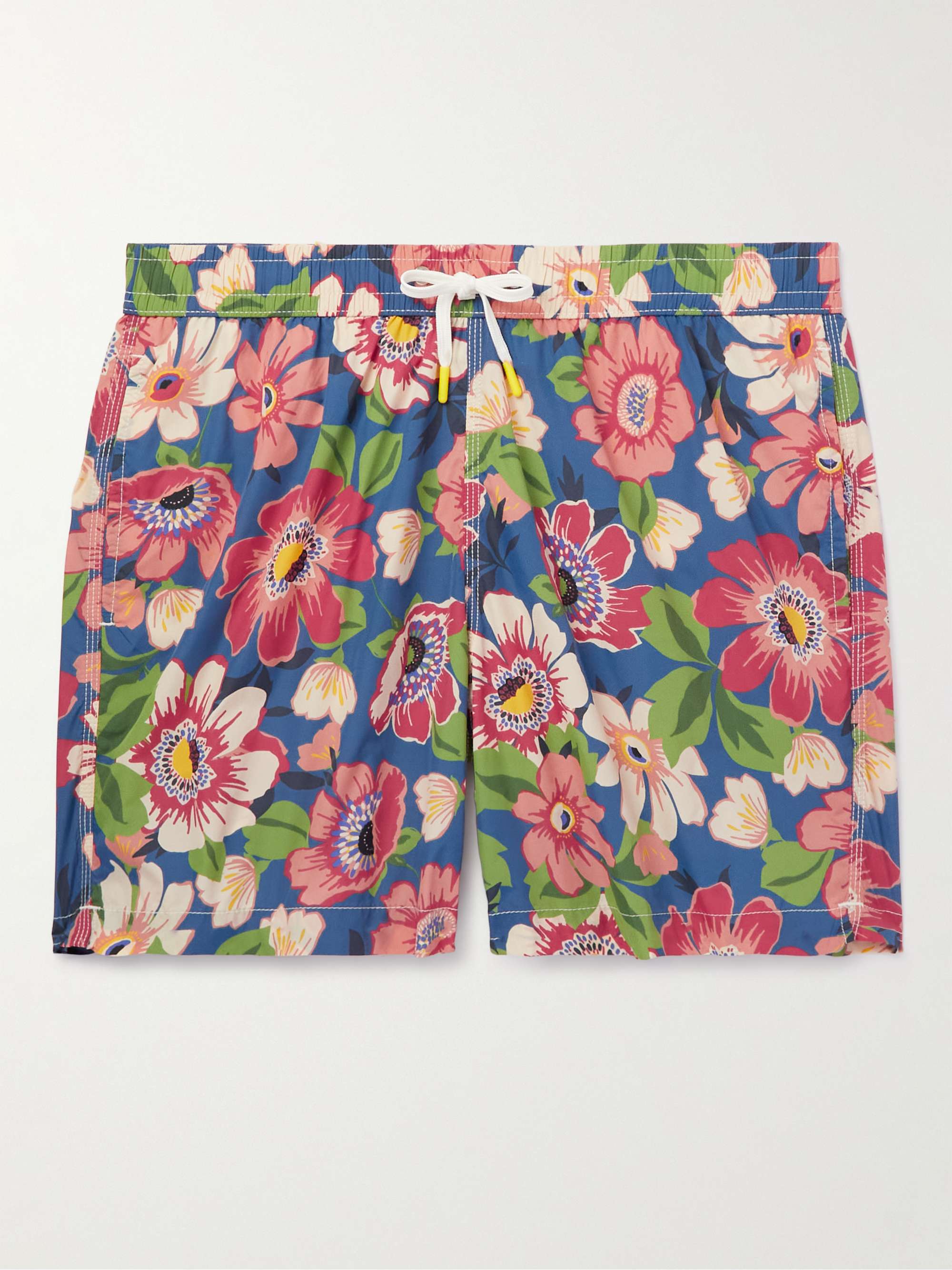 Slim-Fit Mid-Length Floral-Print Swim Shorts