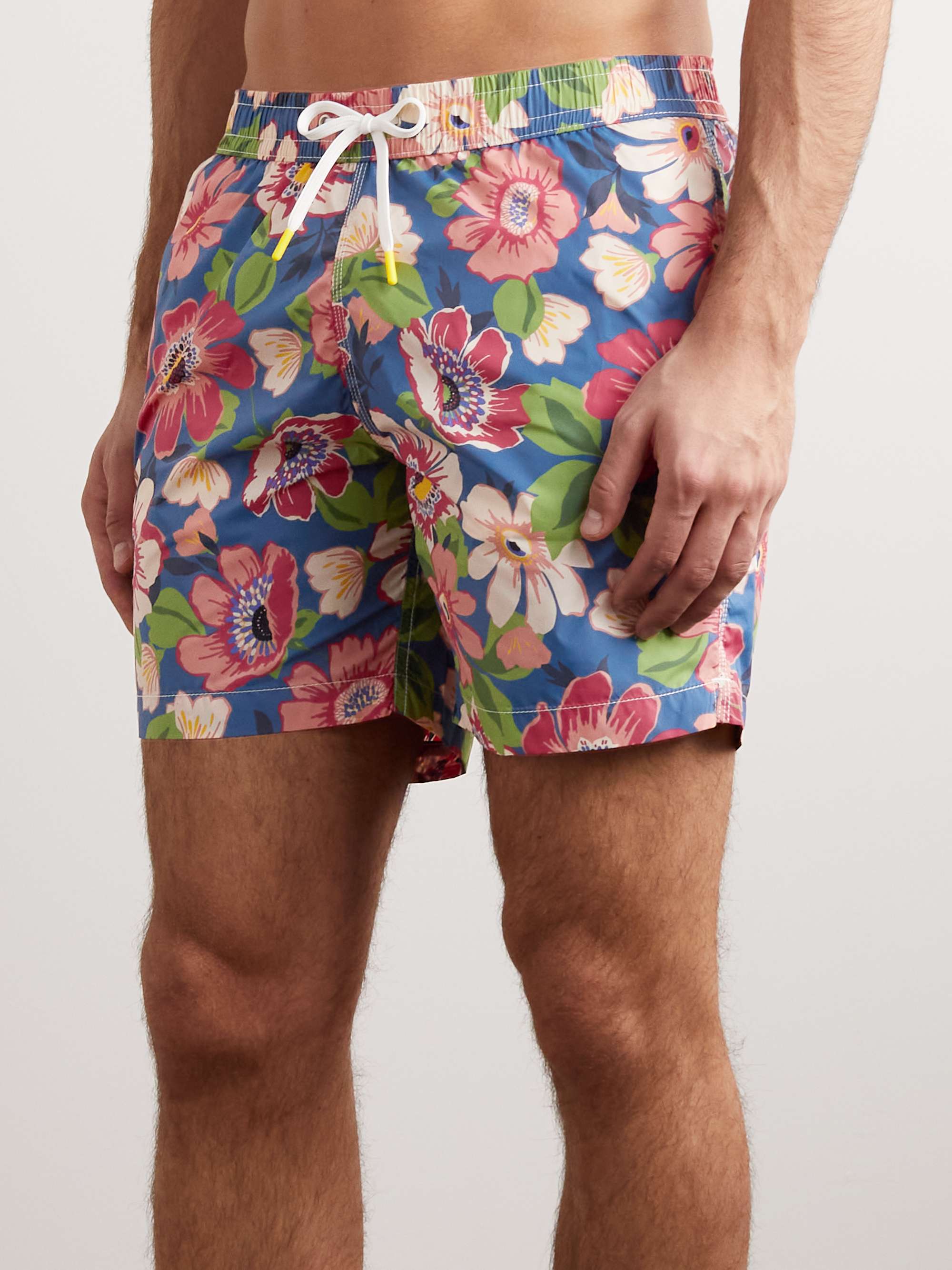 HARTFORD Slim-Fit Mid-Length Floral-Print Swim Shorts for Men | MR PORTER