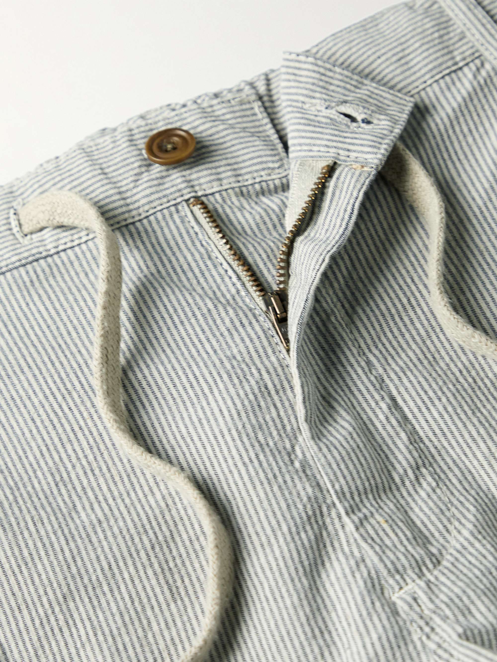 HARTFORD Tanker Slim-Fit Straight-Leg Striped Cotton Drawstring Trousers