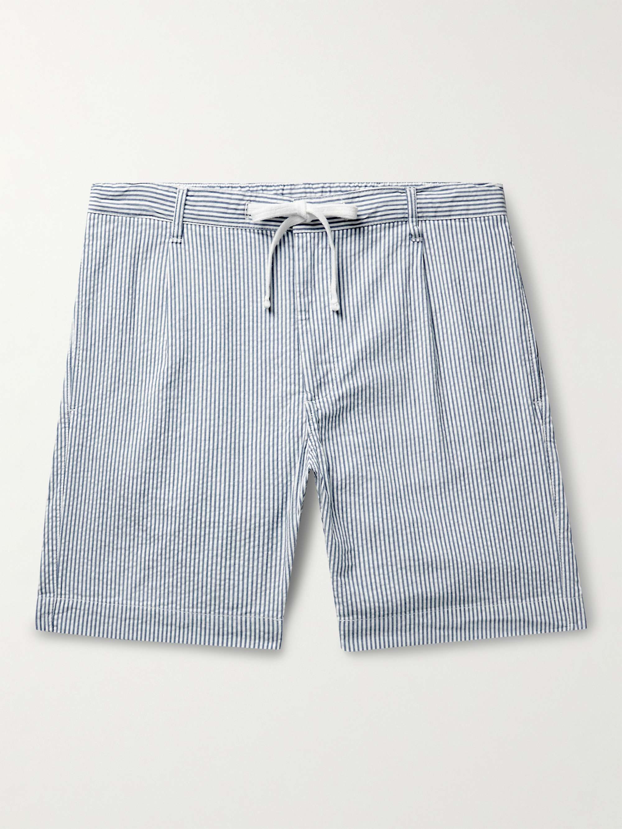 HARTFORD Tank Slim-Fit Straight-Leg Printed Cotton Oxford Drawstring Shorts