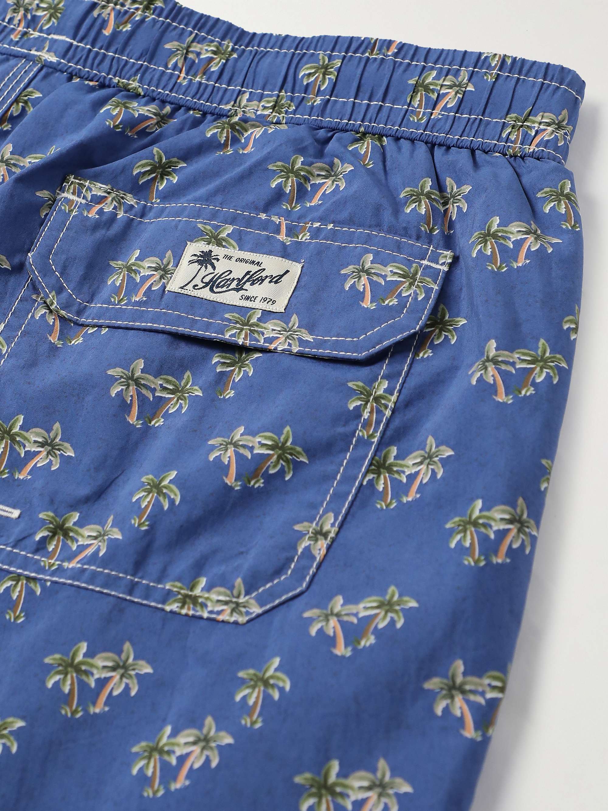 HARTFORD Straight-Leg Mid-Length Printed Swim Shorts