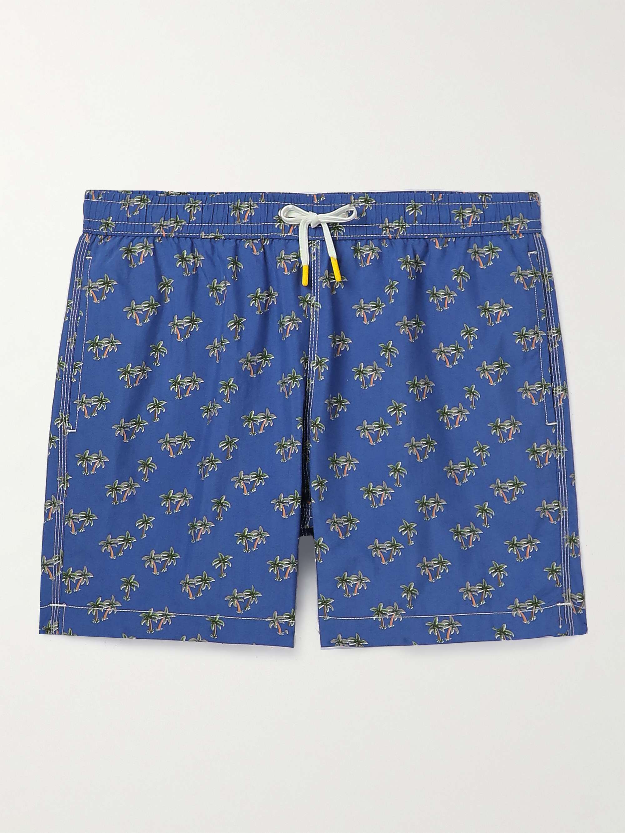 HARTFORD PALMS PRINT SWIM TRUNKS Man Blue Denim