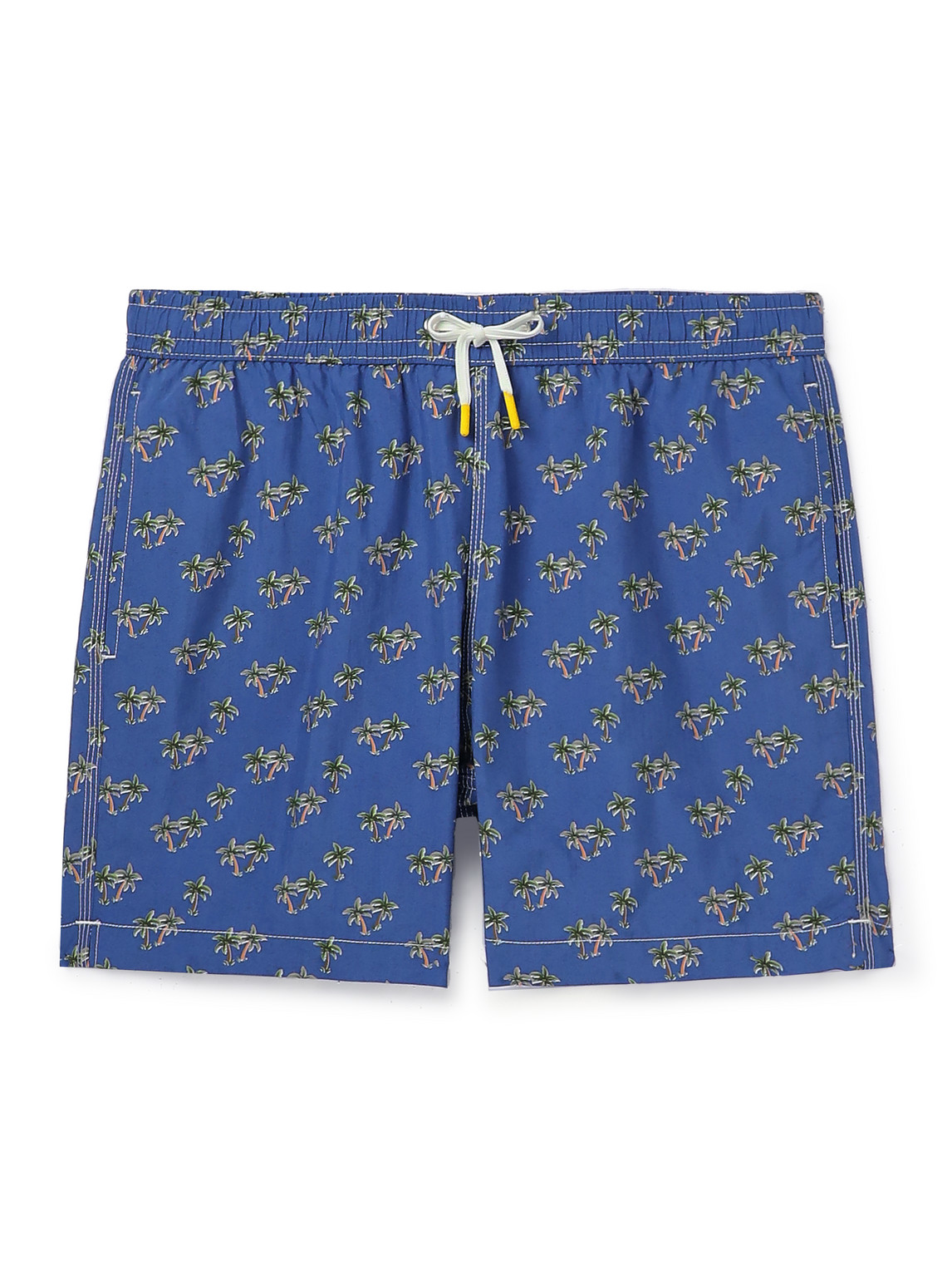 Straight-Leg Mid-Length Printed Swim Shorts