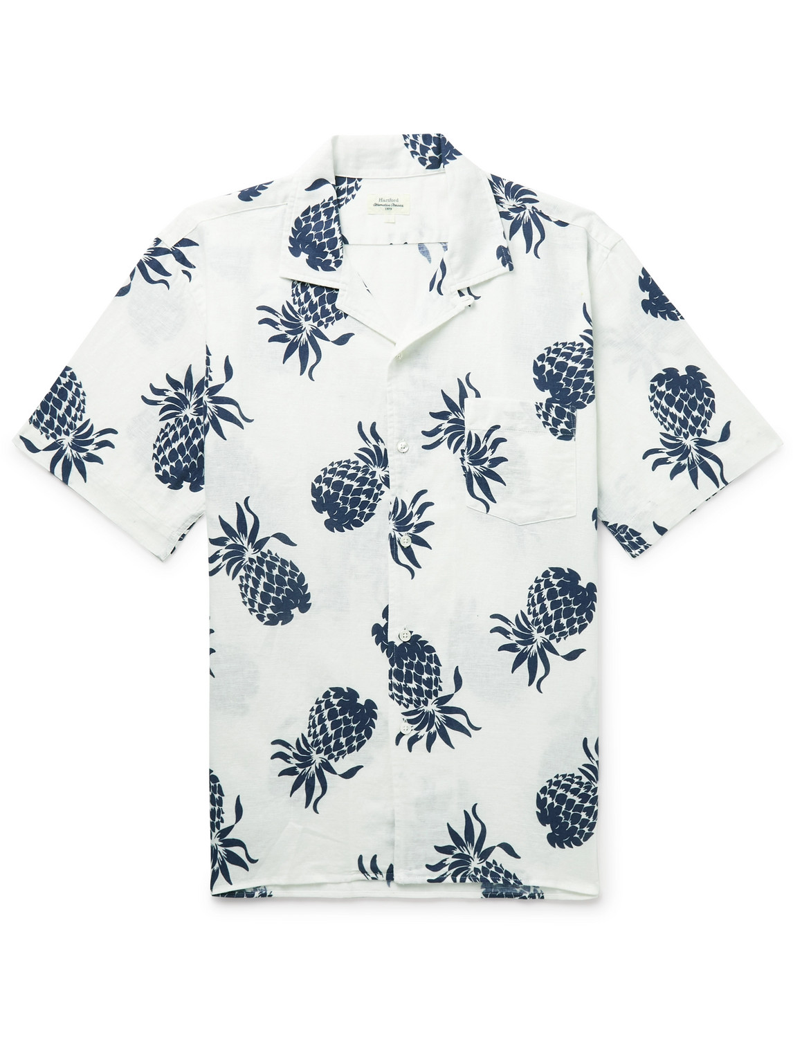 Palm Mc Pat Convertible-Collar Printed Linen and Cotton-Blend Shirt