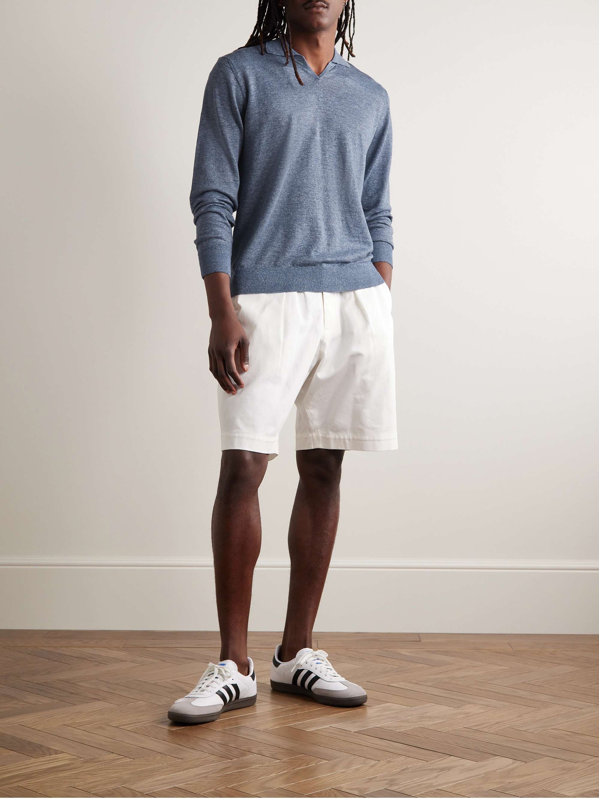 HARTFORD Linen and Cotton-Blend Polo Shirt