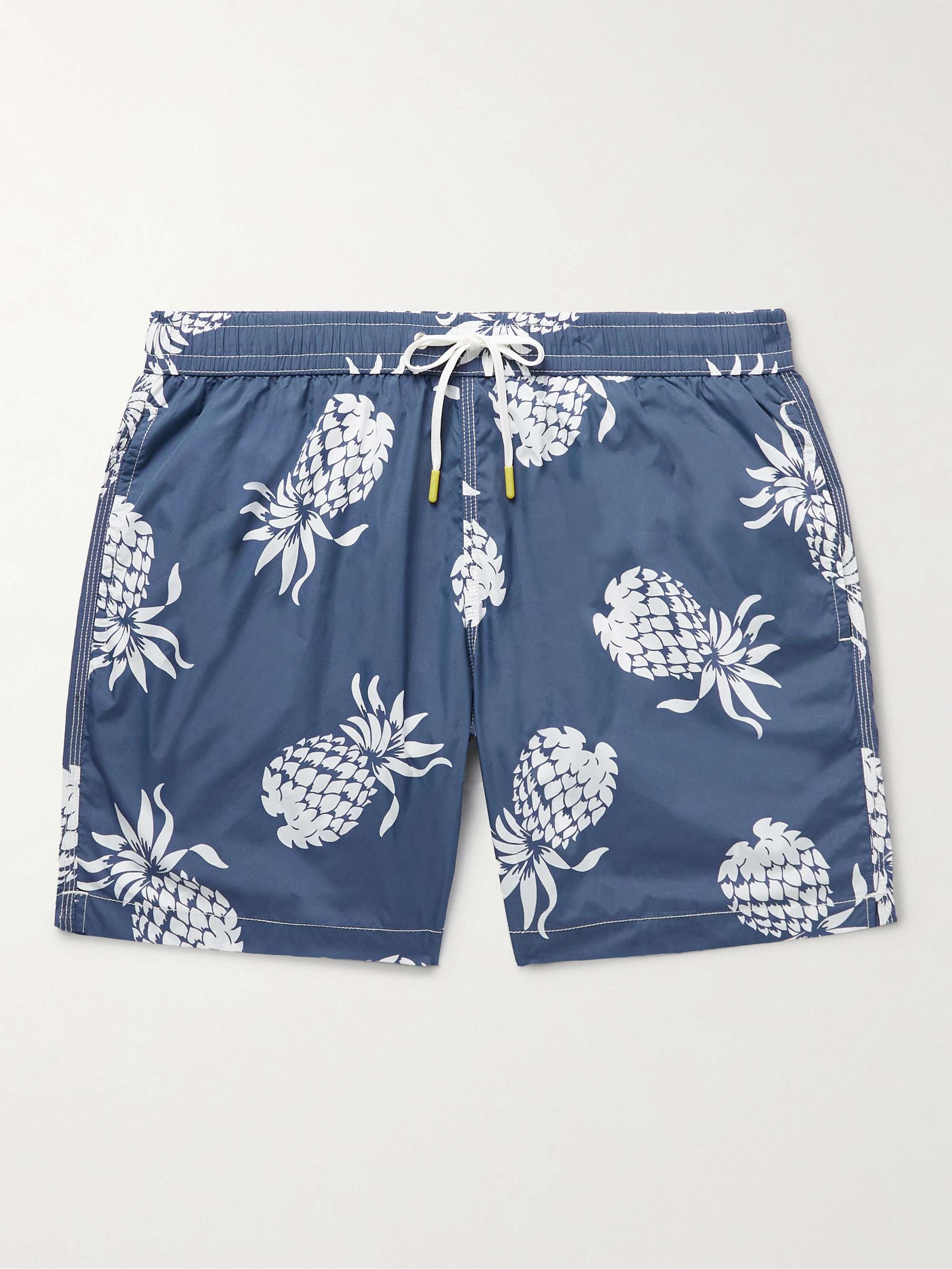 HARTFORD PALMS PRINT SWIM TRUNKS Man Blue Denim