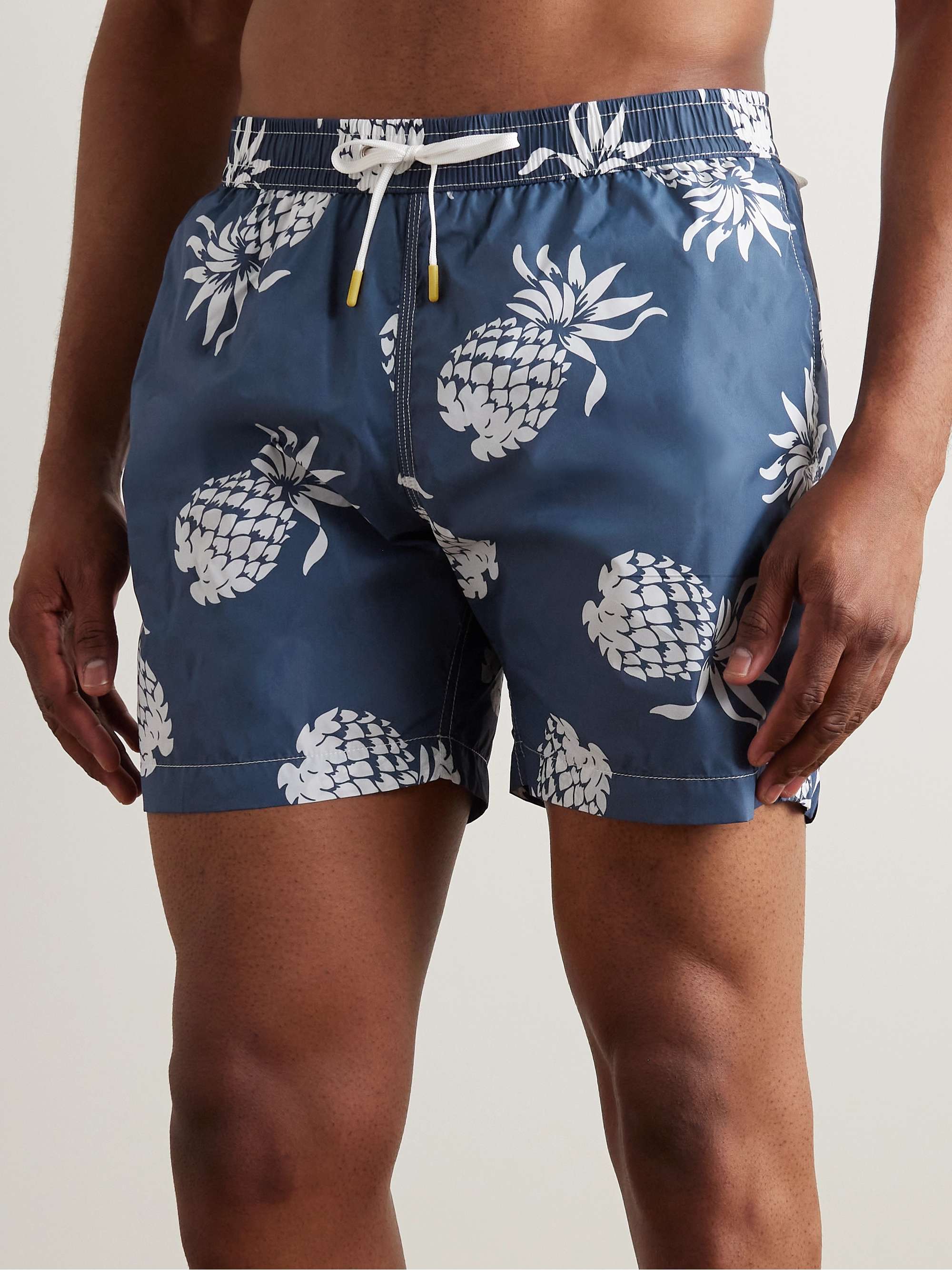 HARTFORD Straight-Leg Mid-Length Printed Recycled Swim Shorts