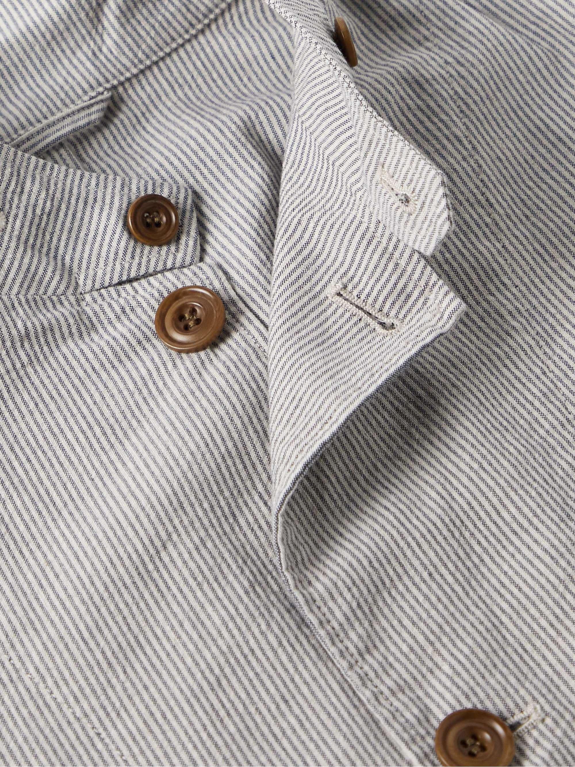 HARTFORD Jerome Striped Cotton and Linen-Blend Jacket