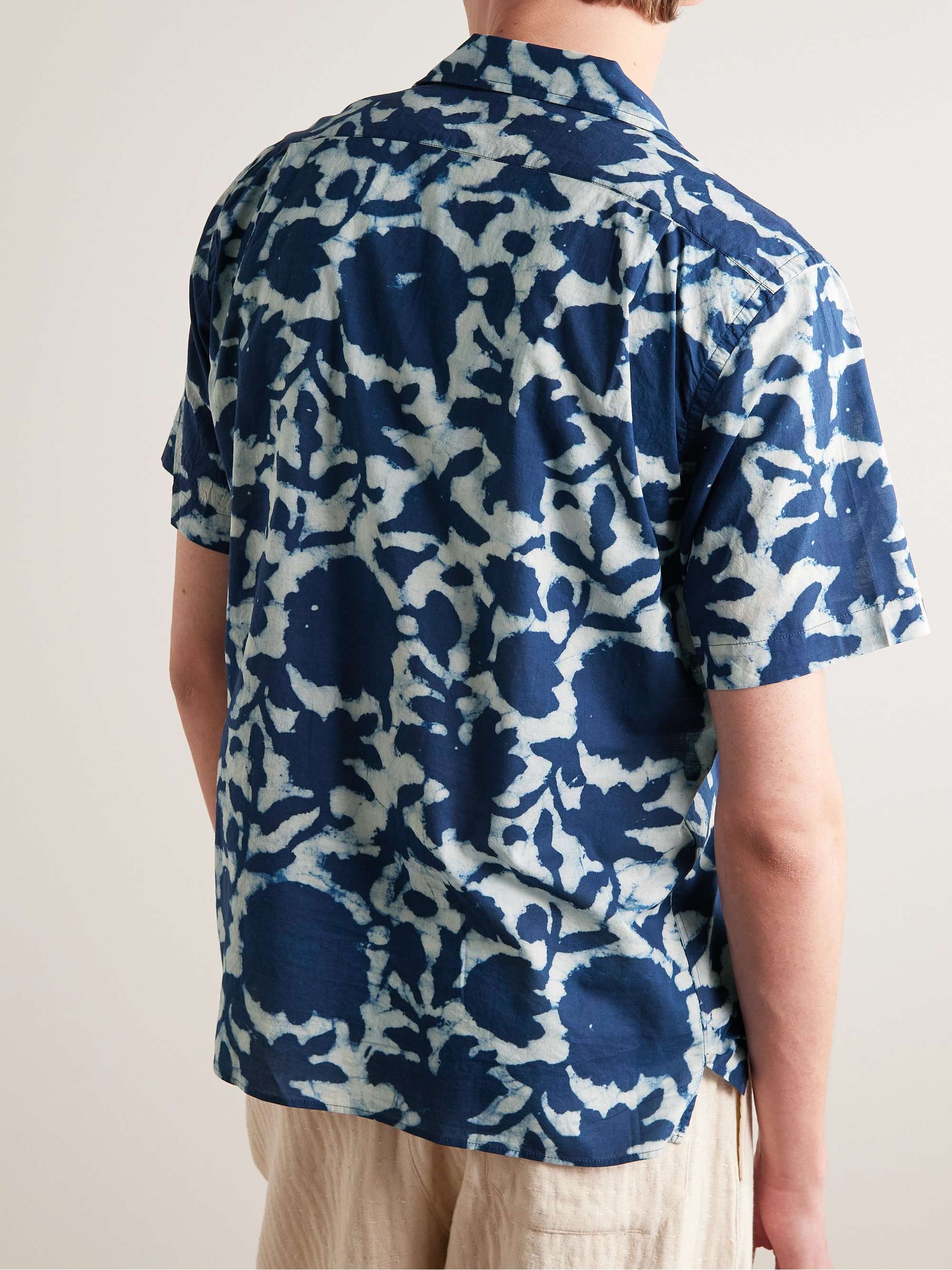 HARTFORD Palm Mc Pat Convertible-Collar Printed Cotton-Voile Shirt