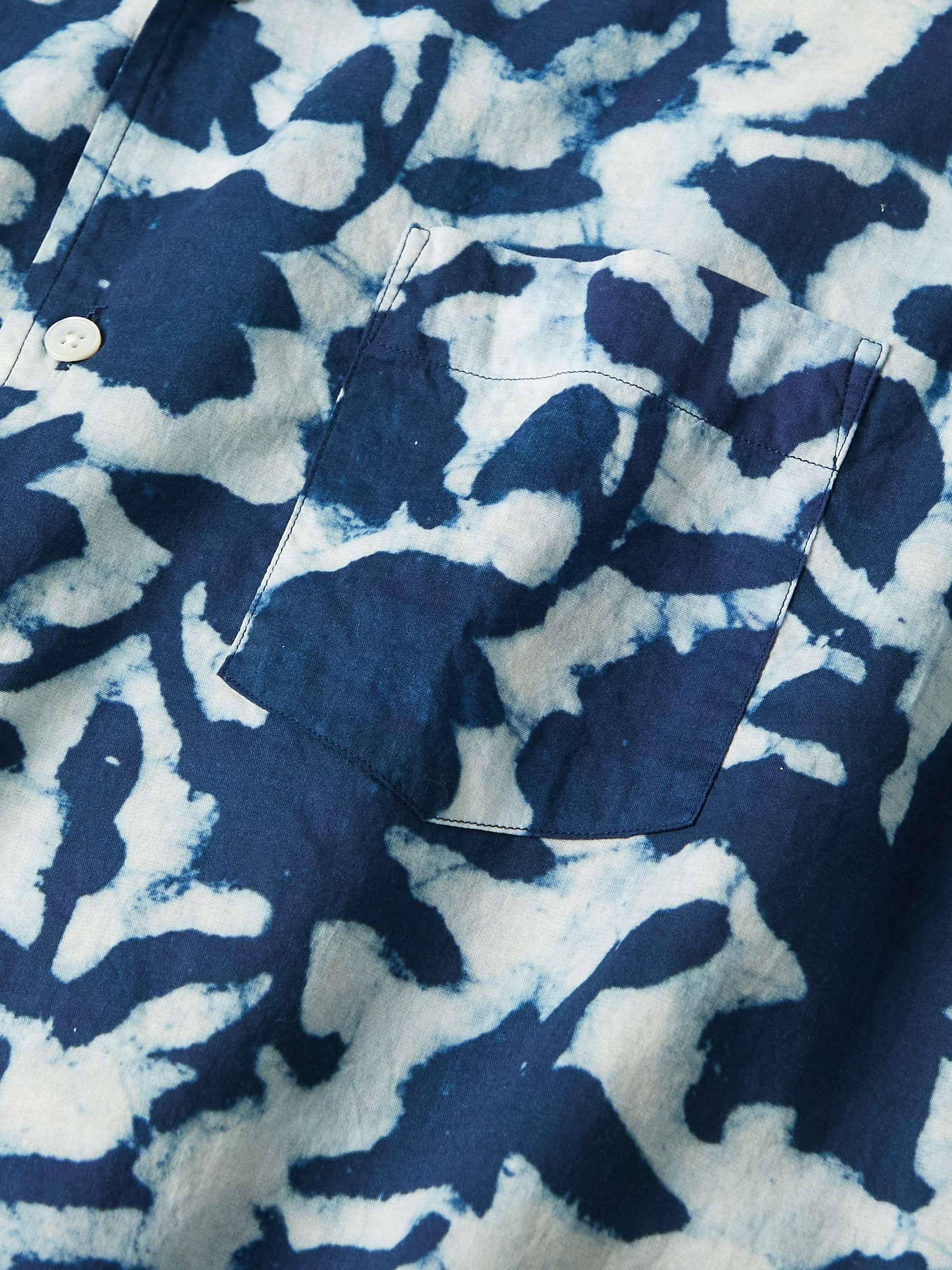 HARTFORD Palm Mc Pat Convertible-Collar Printed Cotton-Voile Shirt