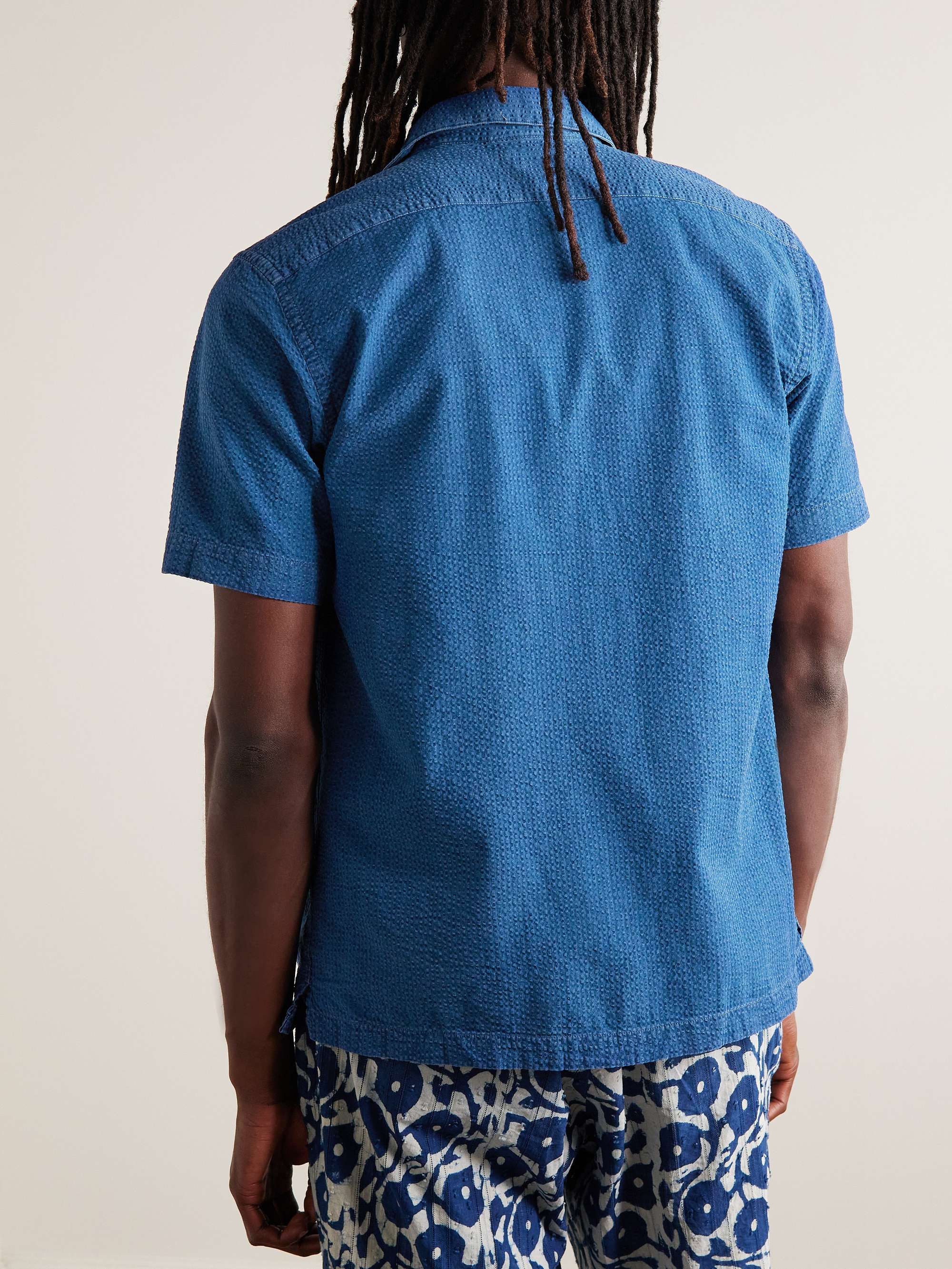 HARTFORD Phil Camp-Collar Cotton-Seersucker Shirt