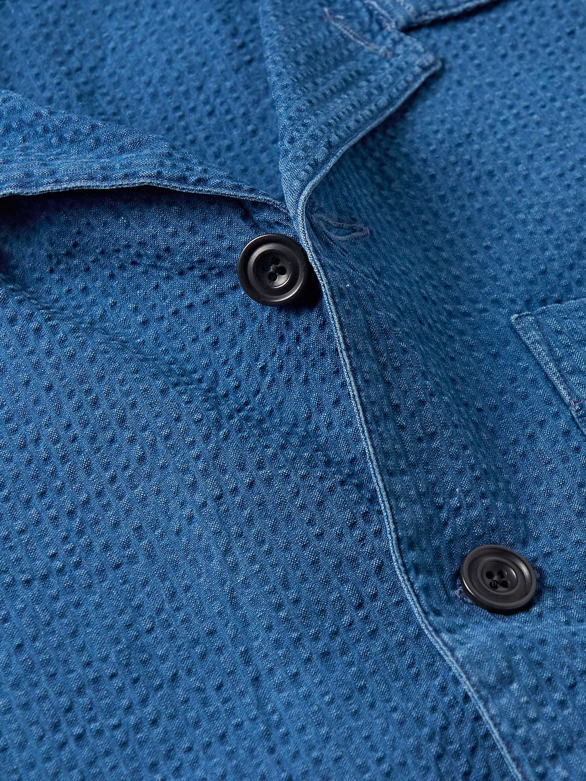 HARTFORD Phil Camp-Collar Cotton-Seersucker Shirt