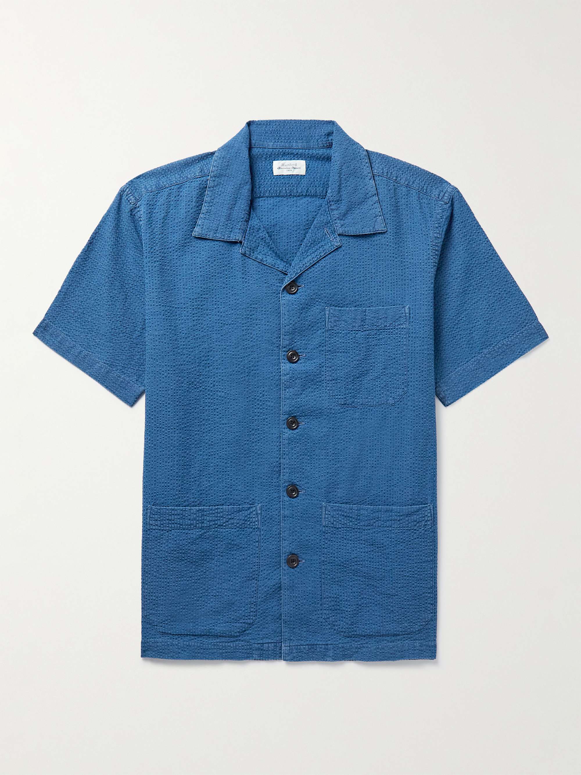 HARTFORD Phil Camp-Collar Cotton-Seersucker Shirt