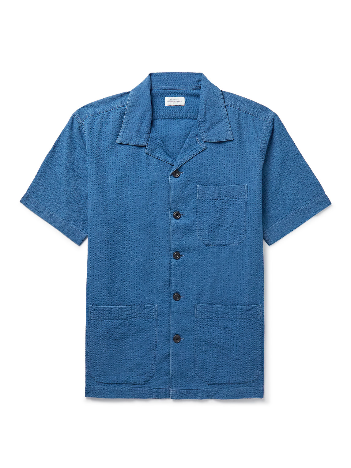 Phil Camp-Collar Cotton-Seersucker Shirt