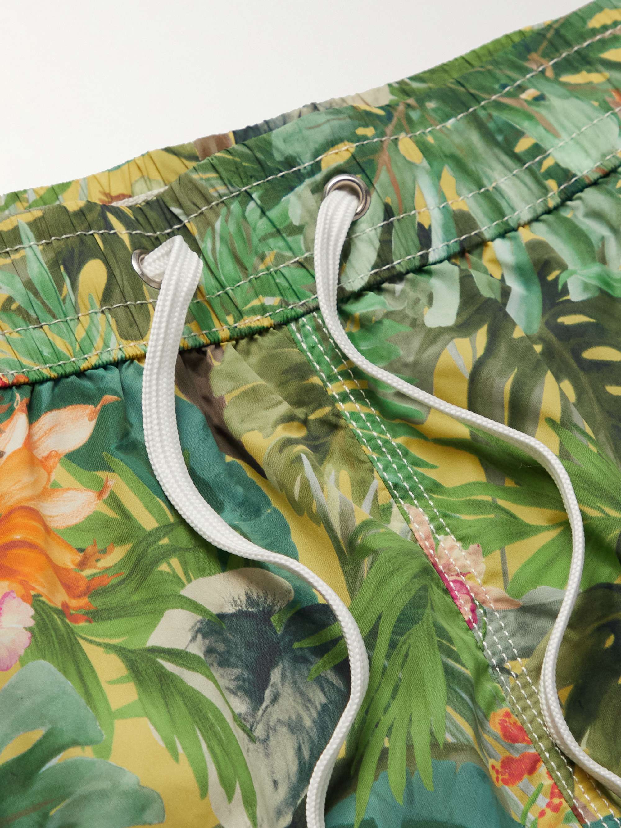 HARTFORD Talley Slim-Fit Mid-Length Embroidered Swim Shorts