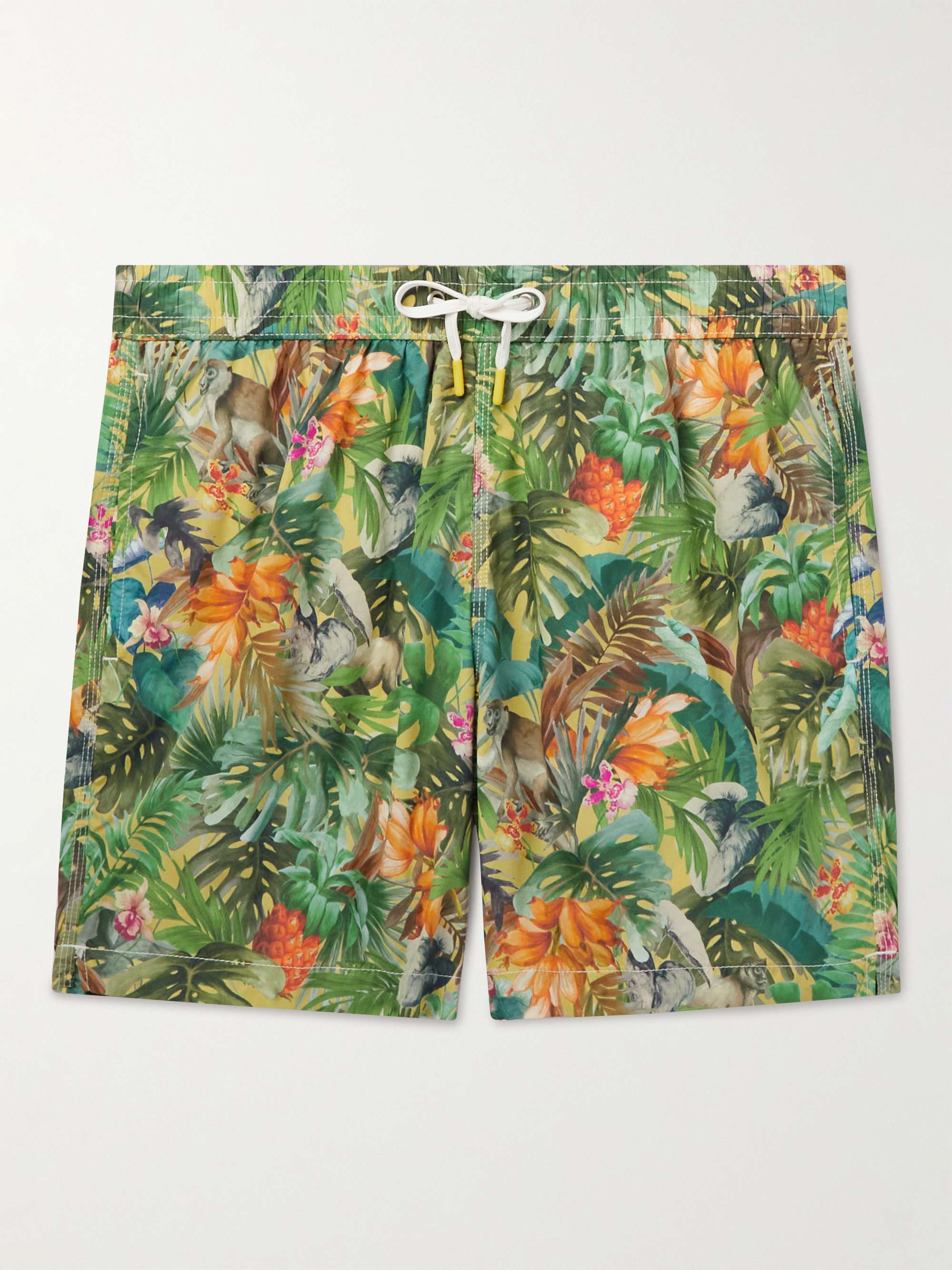 HARTFORD Talley Slim-Fit Mid-Length Embroidered Swim Shorts