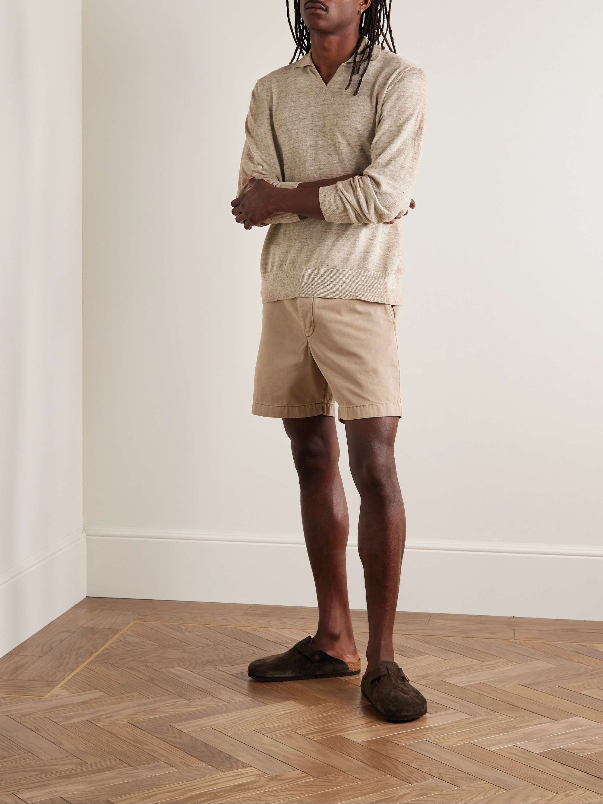 HARTFORD Linen and Cotton-Blend Polo Shirt