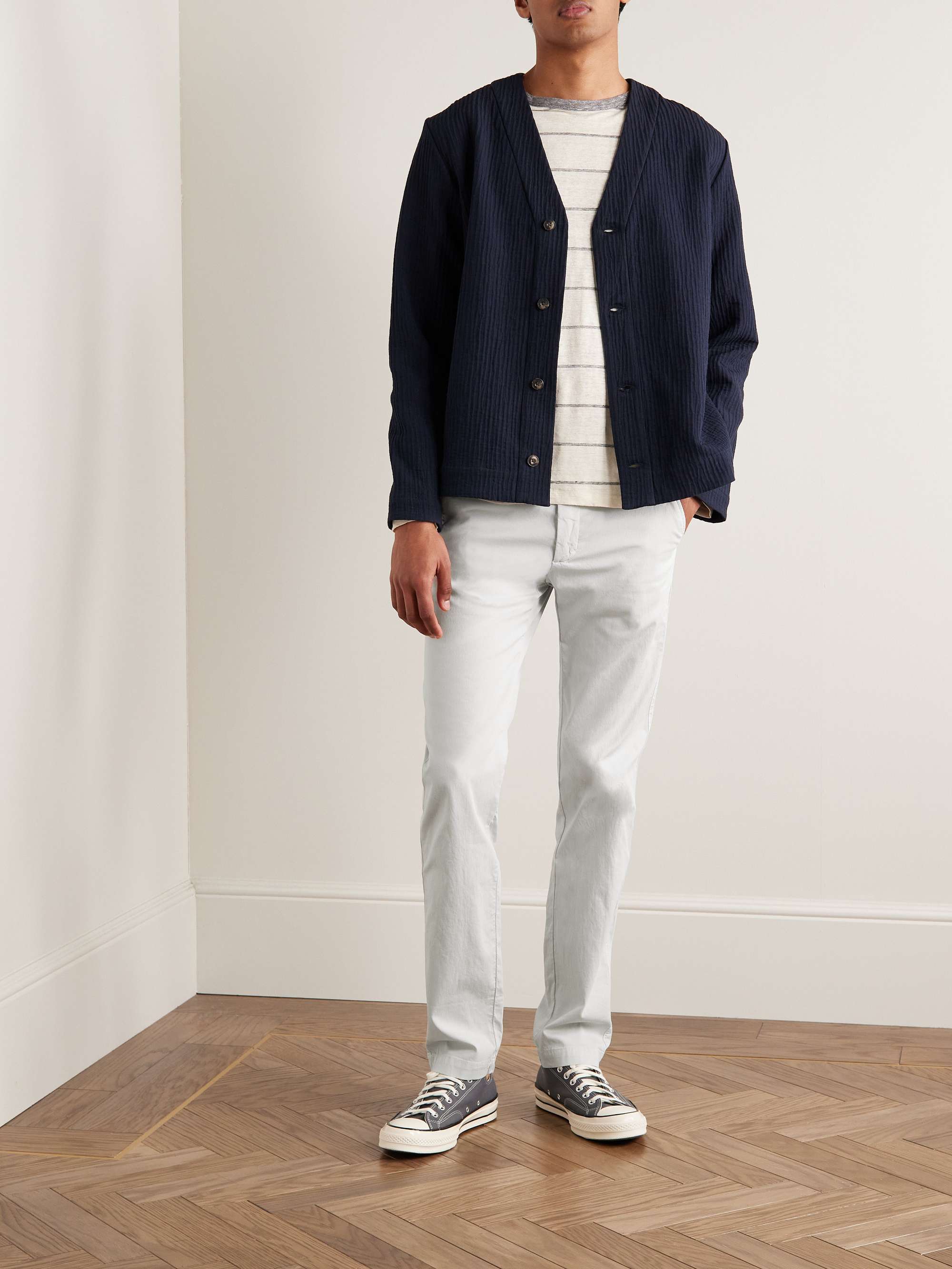 HARTFORD Tobby Slim-Fit Straight-Leg Stretch-Cotton Trousers