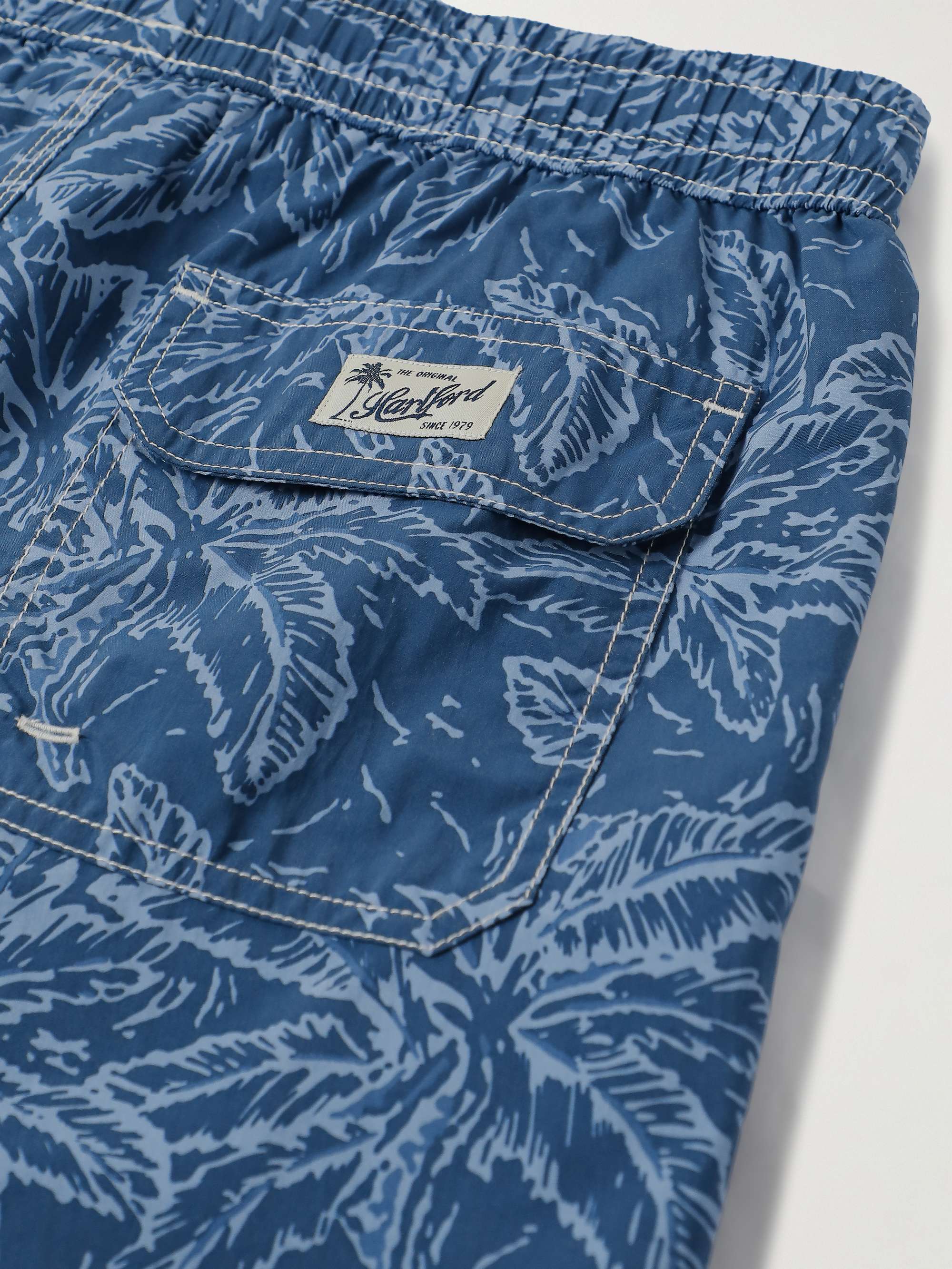 HARTFORD Straight-Leg Mid-Length Printed Swim Shorts
