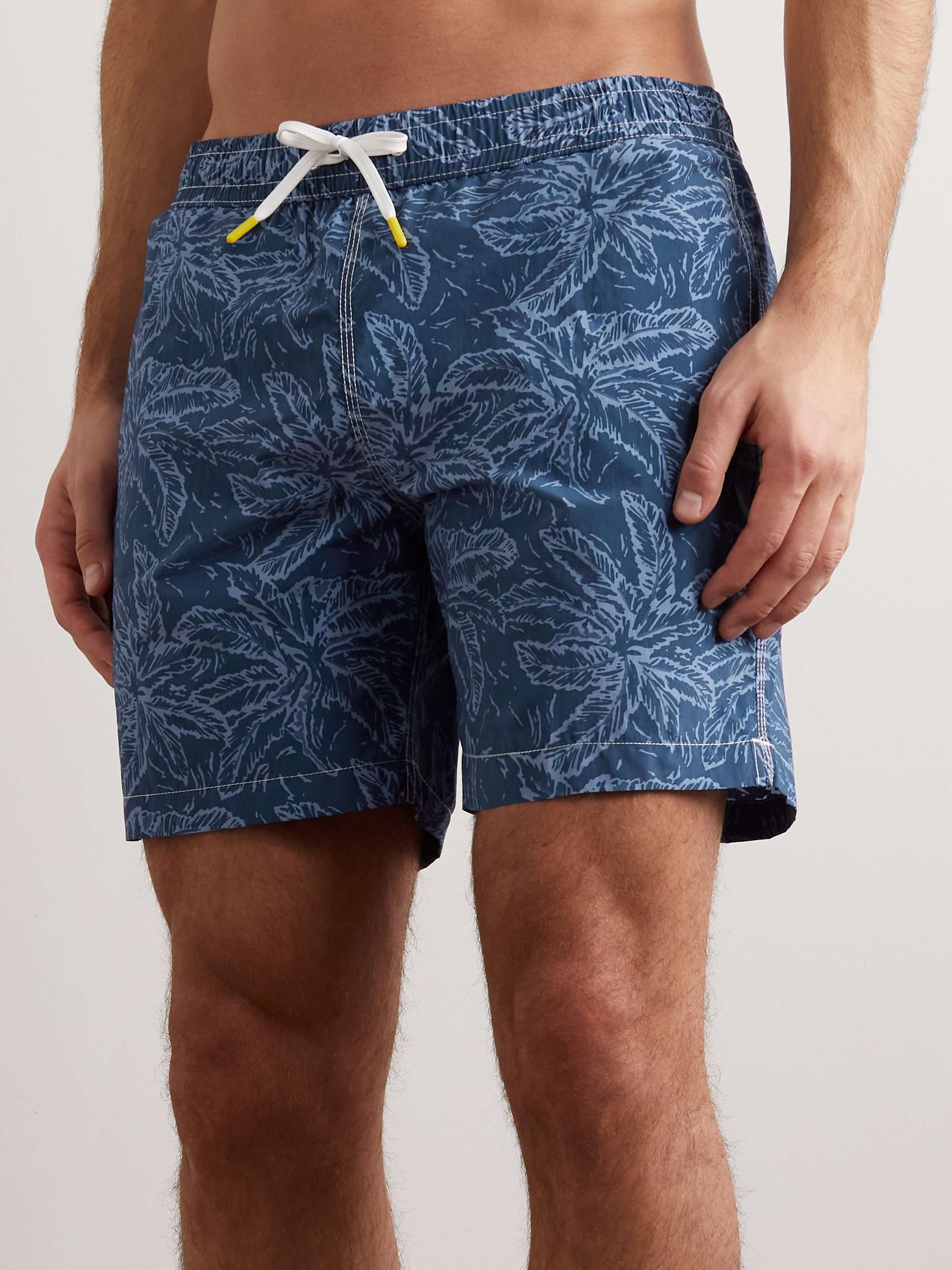 HARTFORD Straight-Leg Mid-Length Printed Swim Shorts