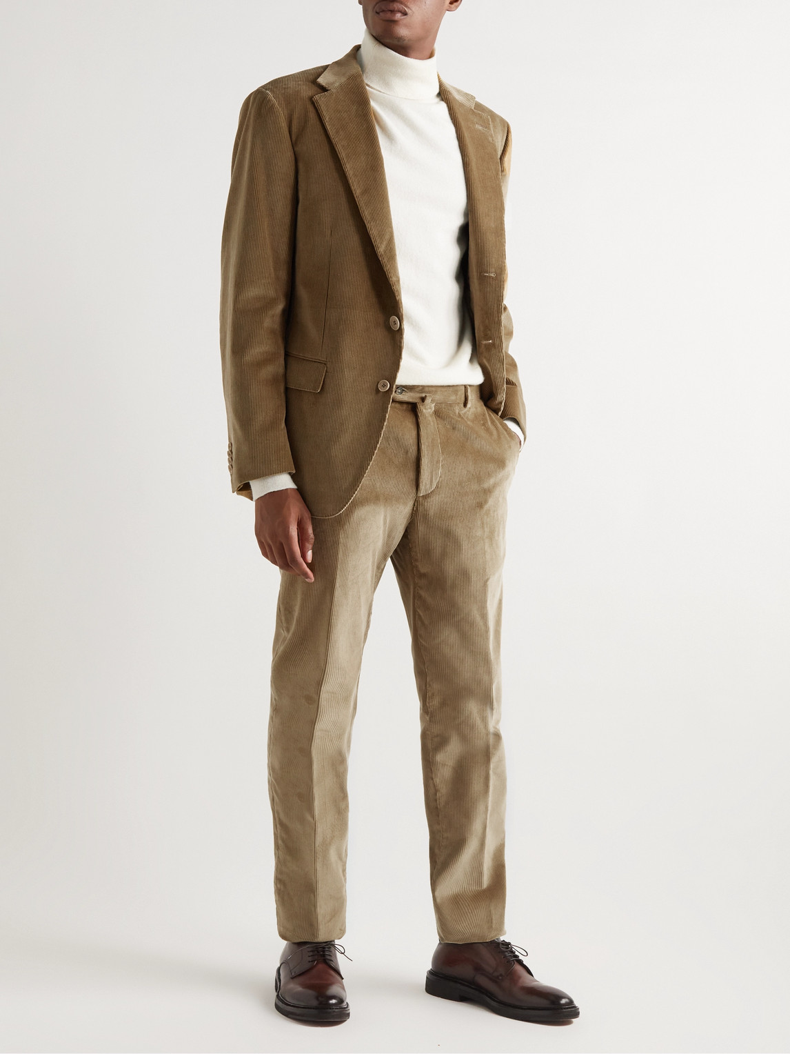 Shop Loro Piana Torino Cotton-corduroy Blazer In Neutrals