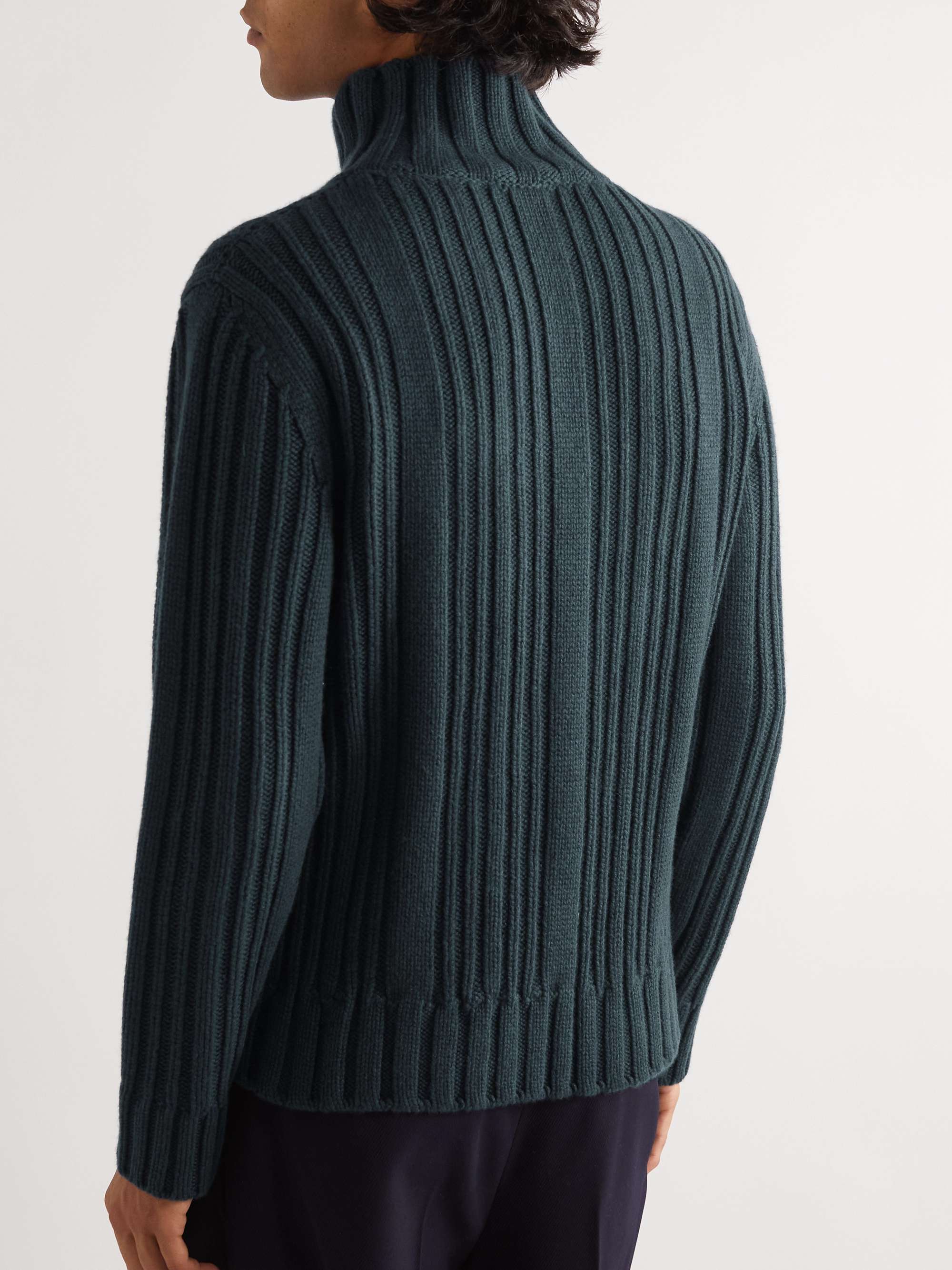 LORO PIANA Ribbed Baby Cashmere Rollneck Sweater