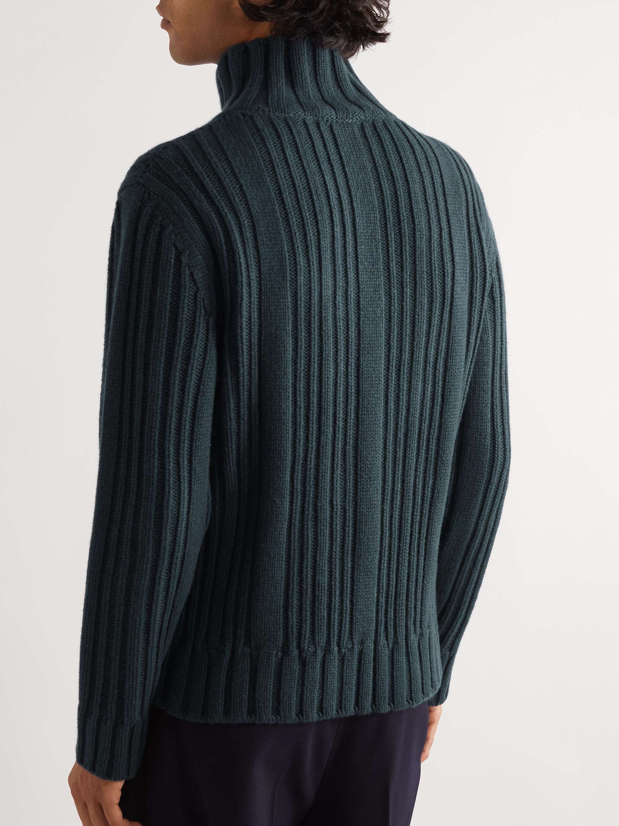 LORO PIANA Ribbed Baby Cashmere Rollneck Sweater