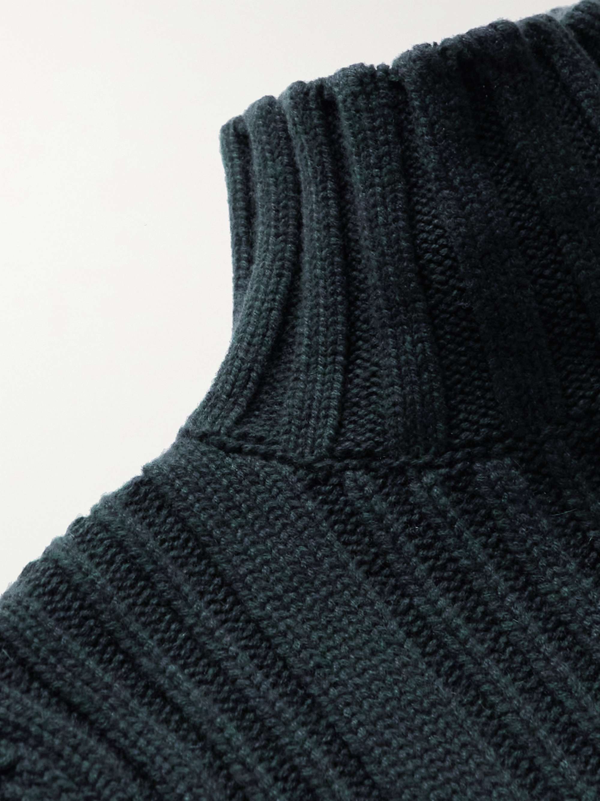 LORO PIANA Ribbed Baby Cashmere Rollneck Sweater