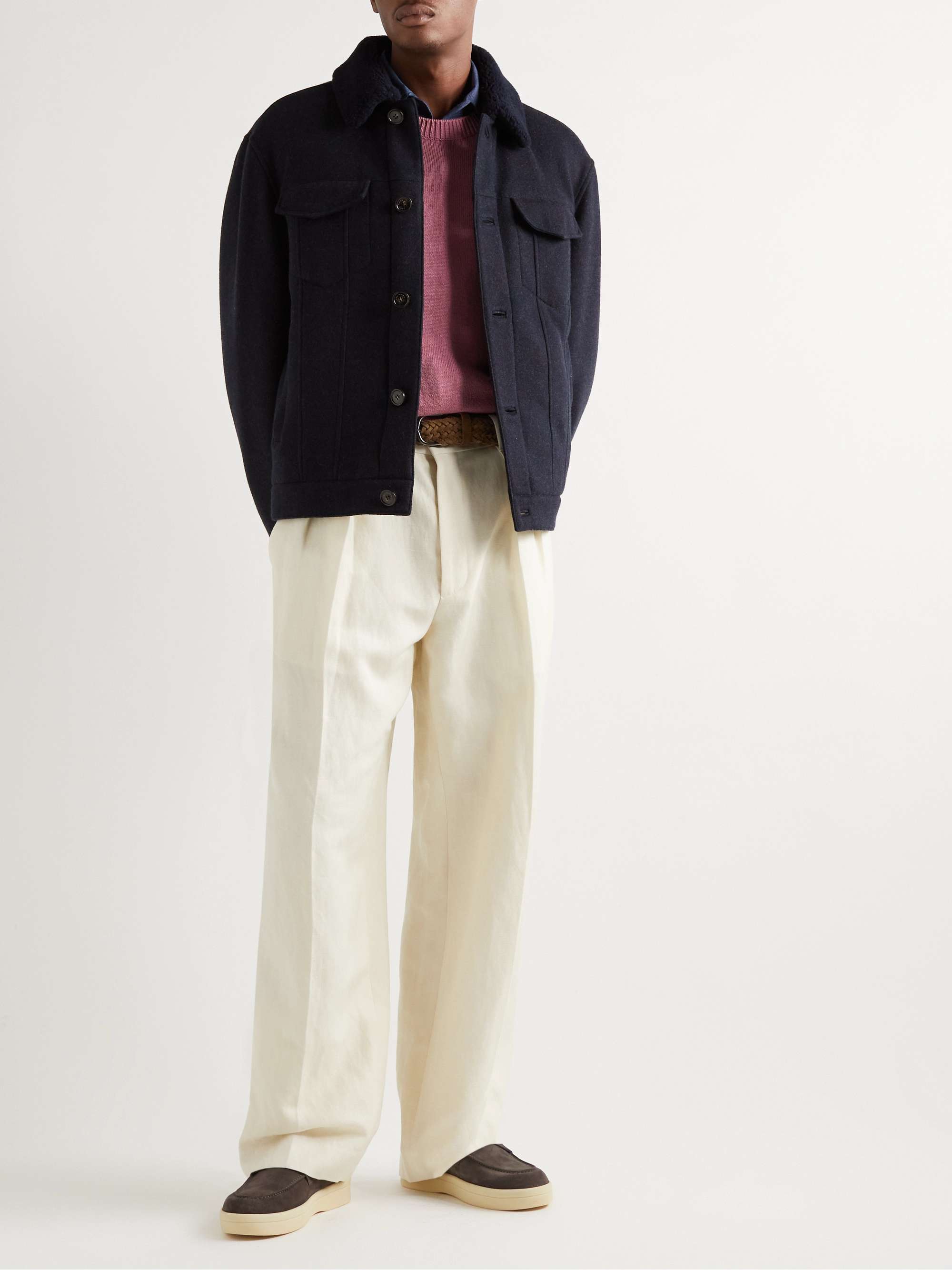 LORO PIANA Heiden Shearling-Trimmed Cashmere-Blend Jacket