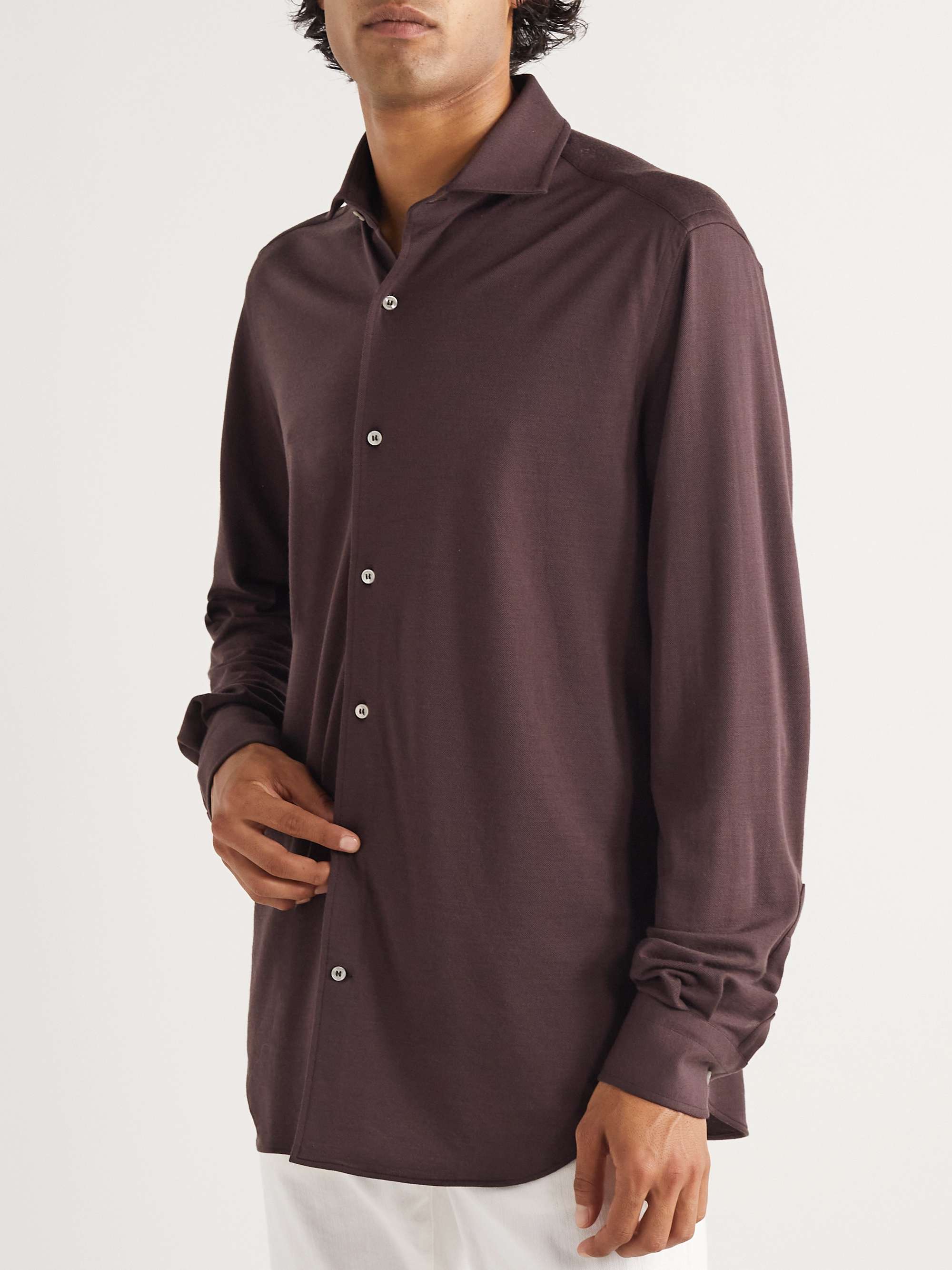 LORO PIANA Andrew Wool-Piqué Shirt