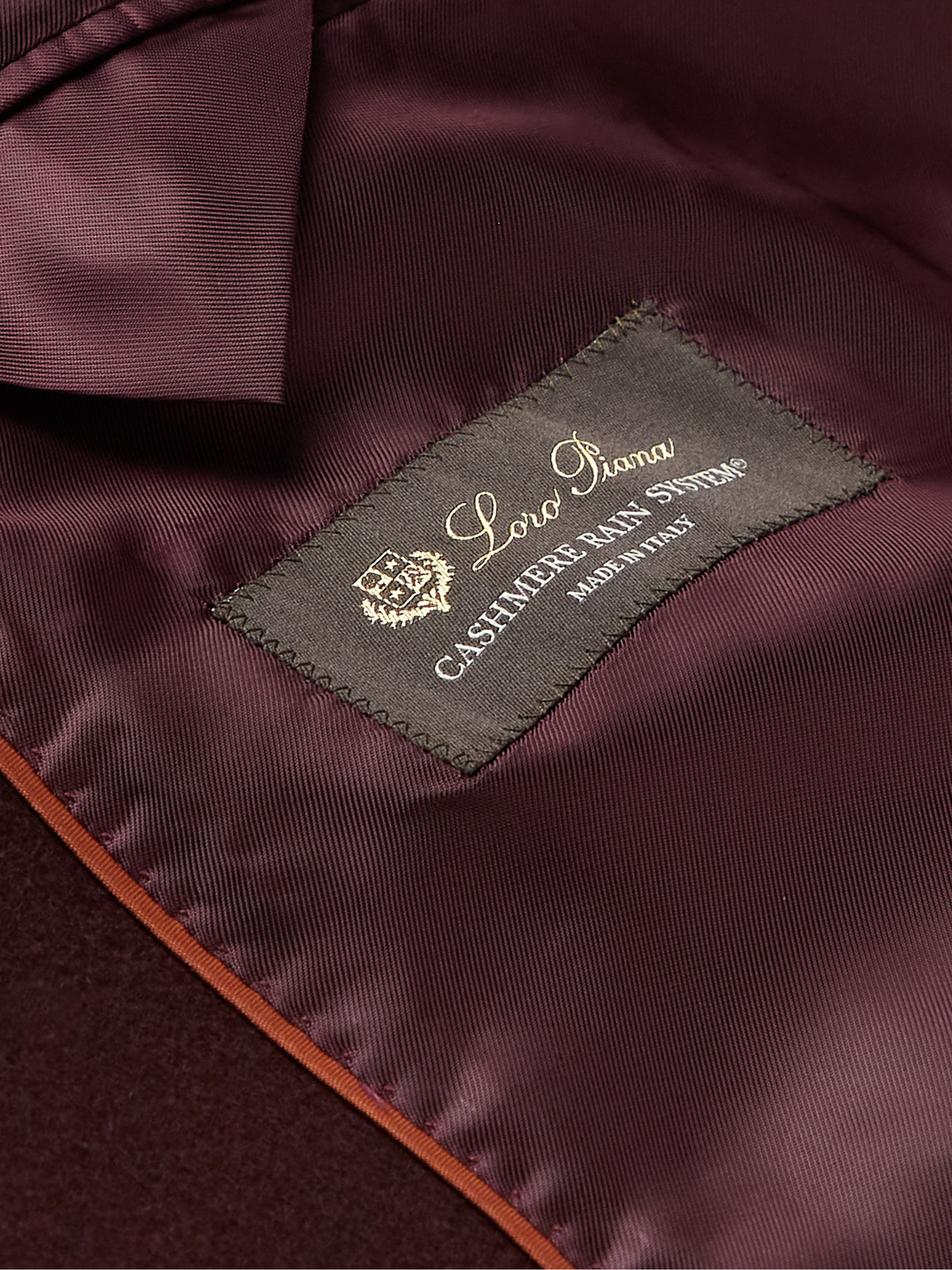 Shop Loro Piana Double-breasted Cashmere Coat In Burgundy