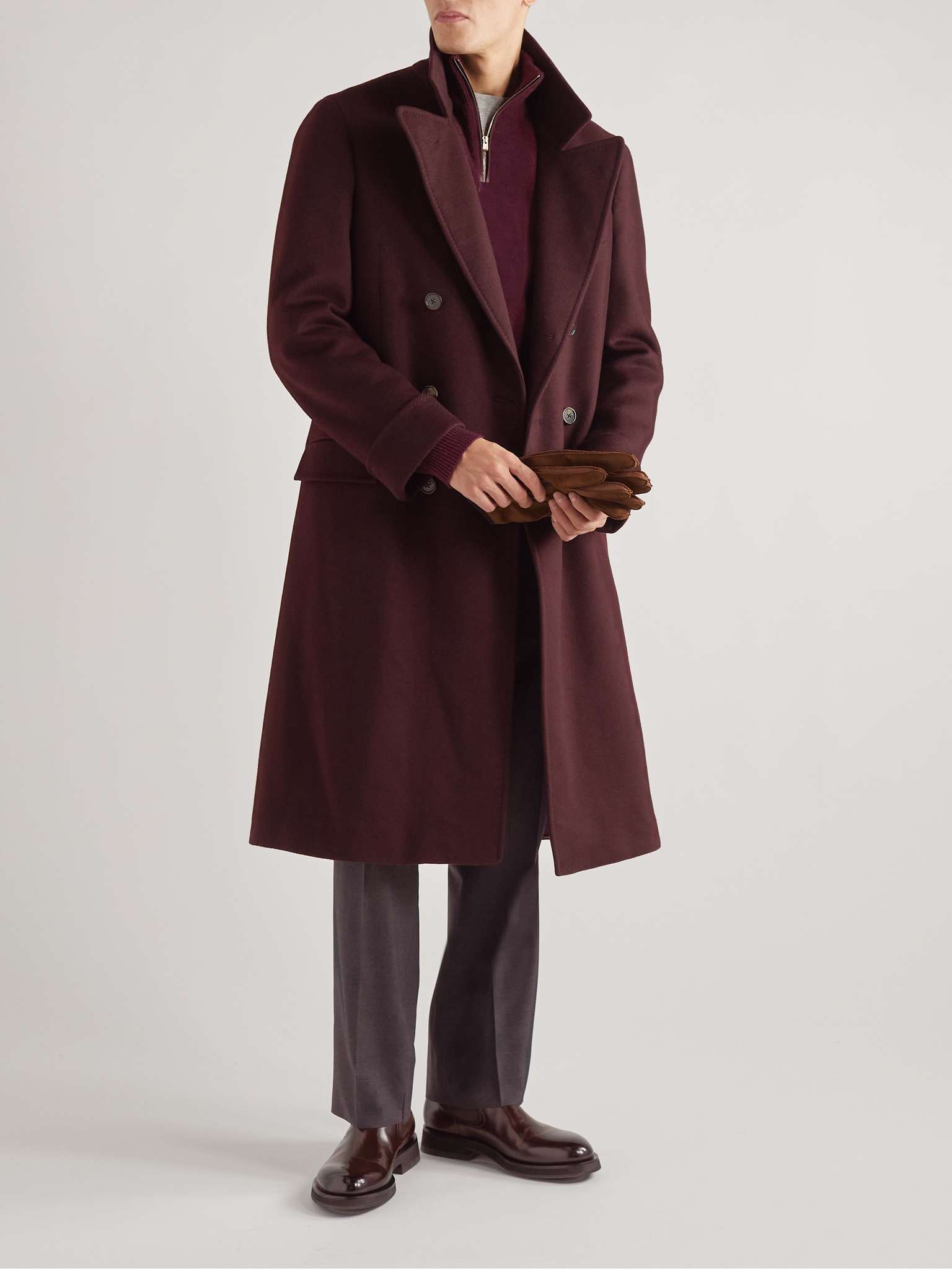 Ben Sheman Men's Benton Double Beasted Wool Ovecoat, Navy