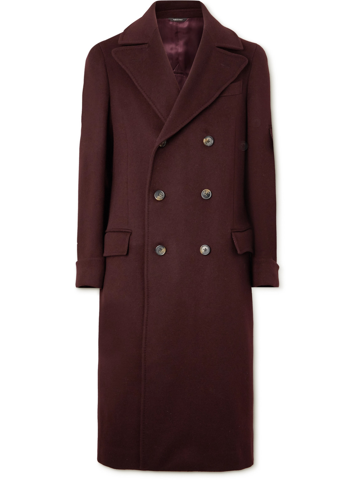 Loro Piana Double-breasted Cashmere Coat In Burgundy