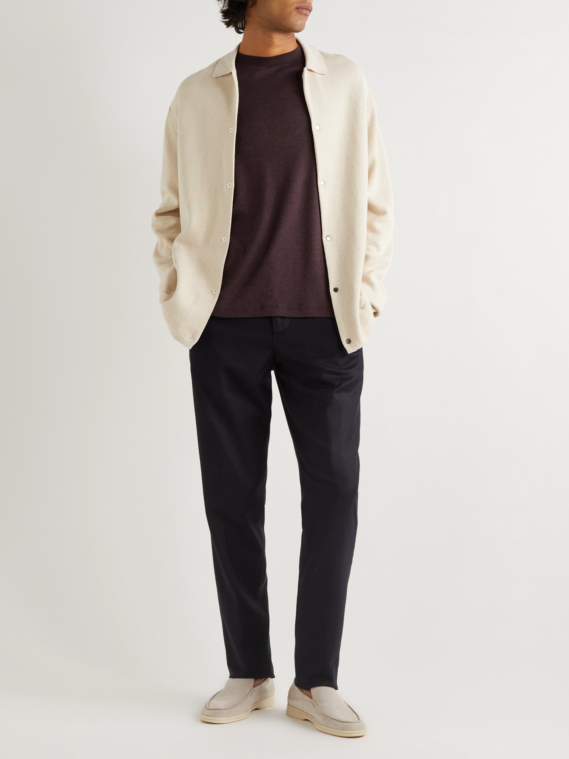 Loro Piana Slim-fit Virgin Wool And Cashmere-blend Trousers In Blue