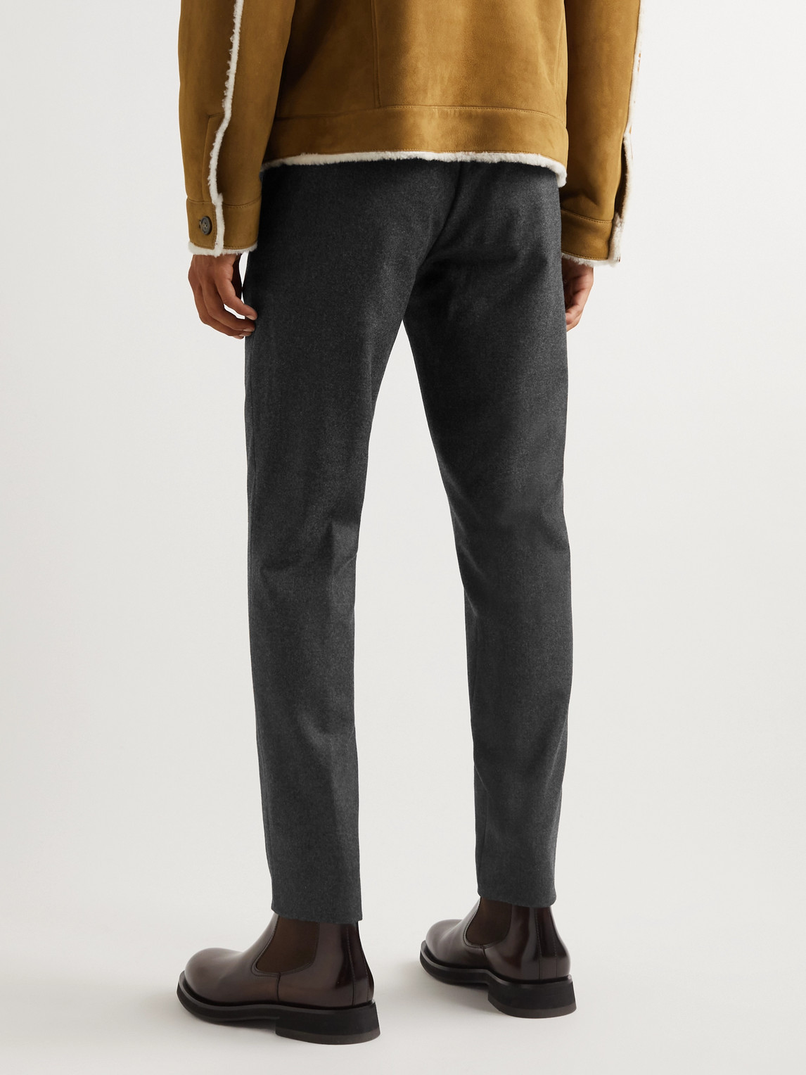 Loro Piana Slim-fit Virgin Wool And Cashmere-blend Trousers In Black